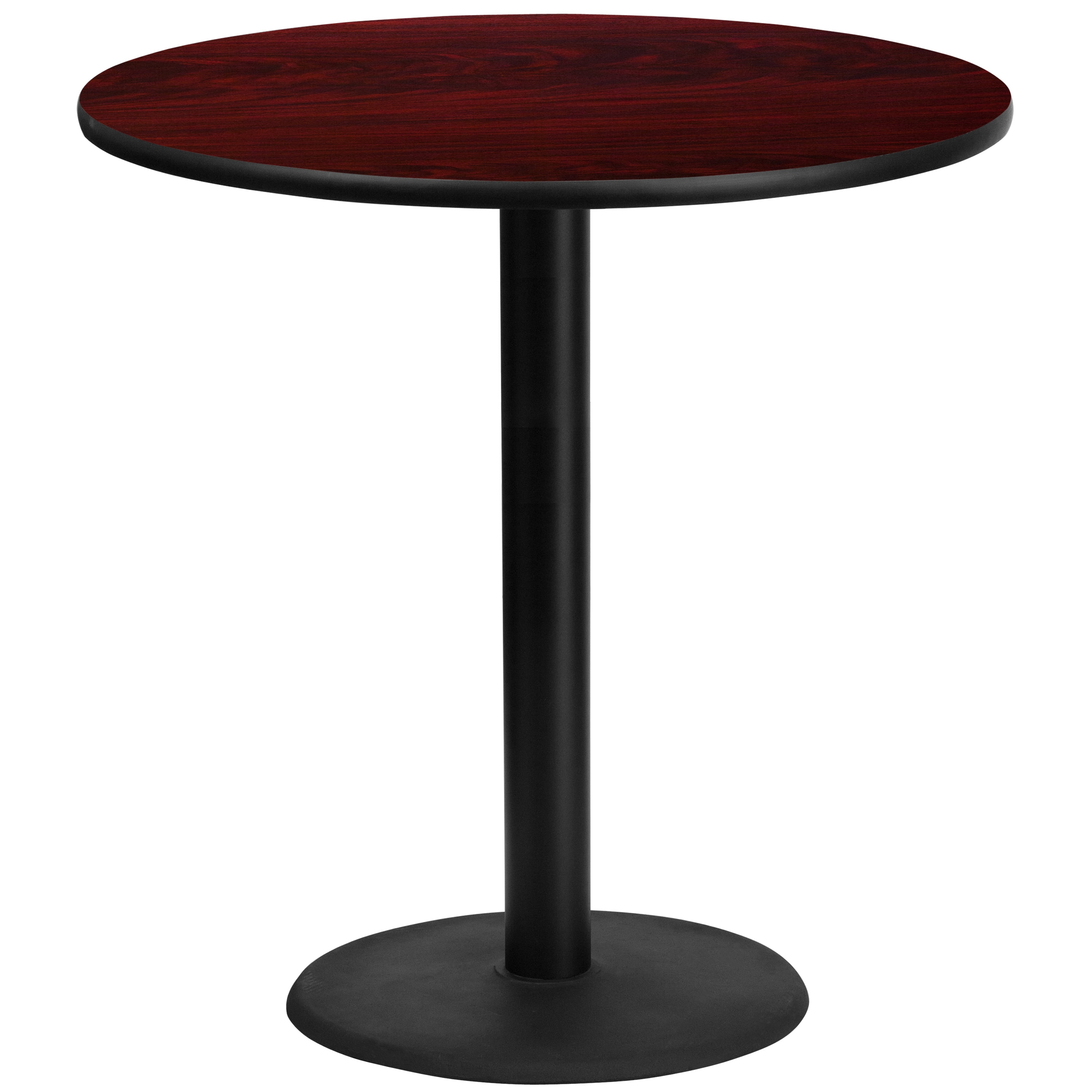 Flash Furniture 42'' Round Mahogany Laminate Table Top with 24'' Round Bar Height Table Base