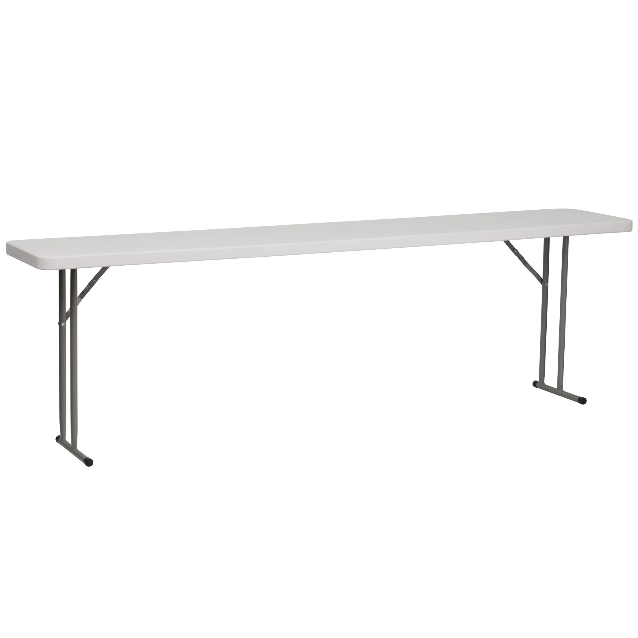 Flash Furniture 8' Rectangular Plastic Folding Training Table, Granite White