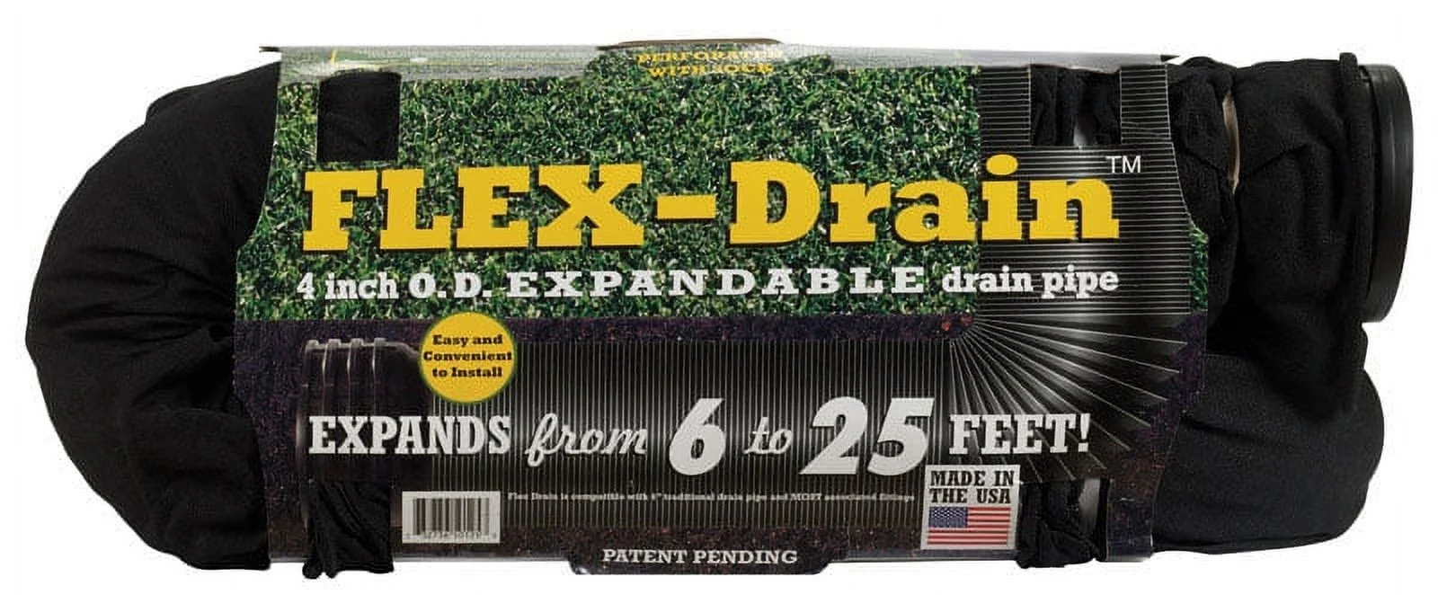 Flex Drain 51510 25' Perforated FLEX-Drain® With Sock