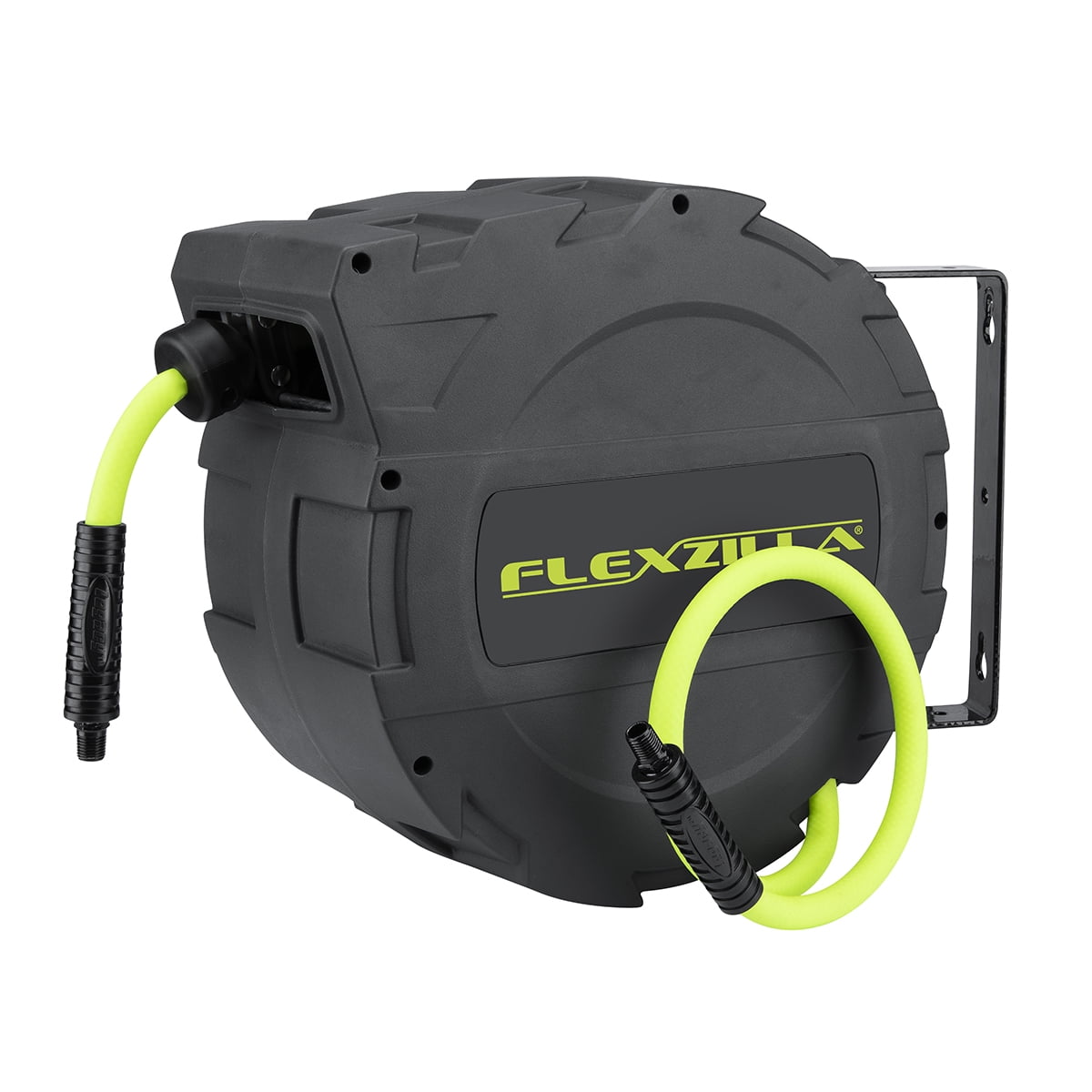 Flexzilla® Enclosed Plastic Retractable Air Hose Reel, 3/8" x 30', ZillaGreen™