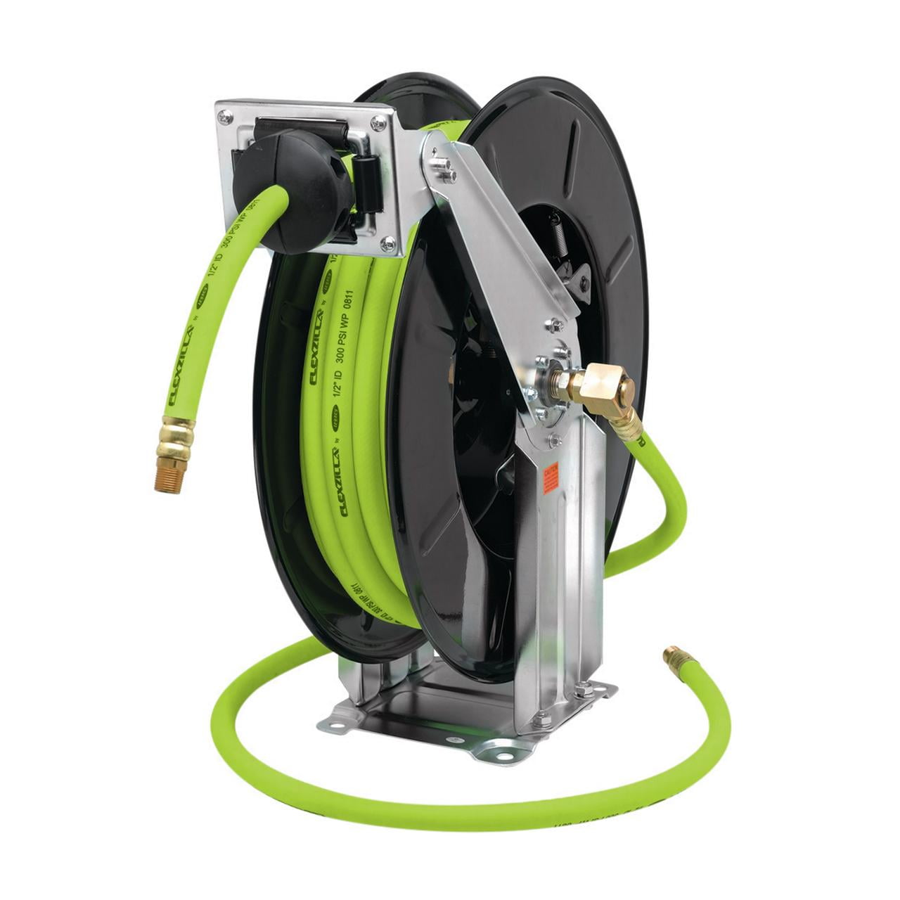 Flexzilla® Pro Retractable Air Hose Reel, Open Face, Dual Axle Arm, 1/2" x 50', ZillaGreen®