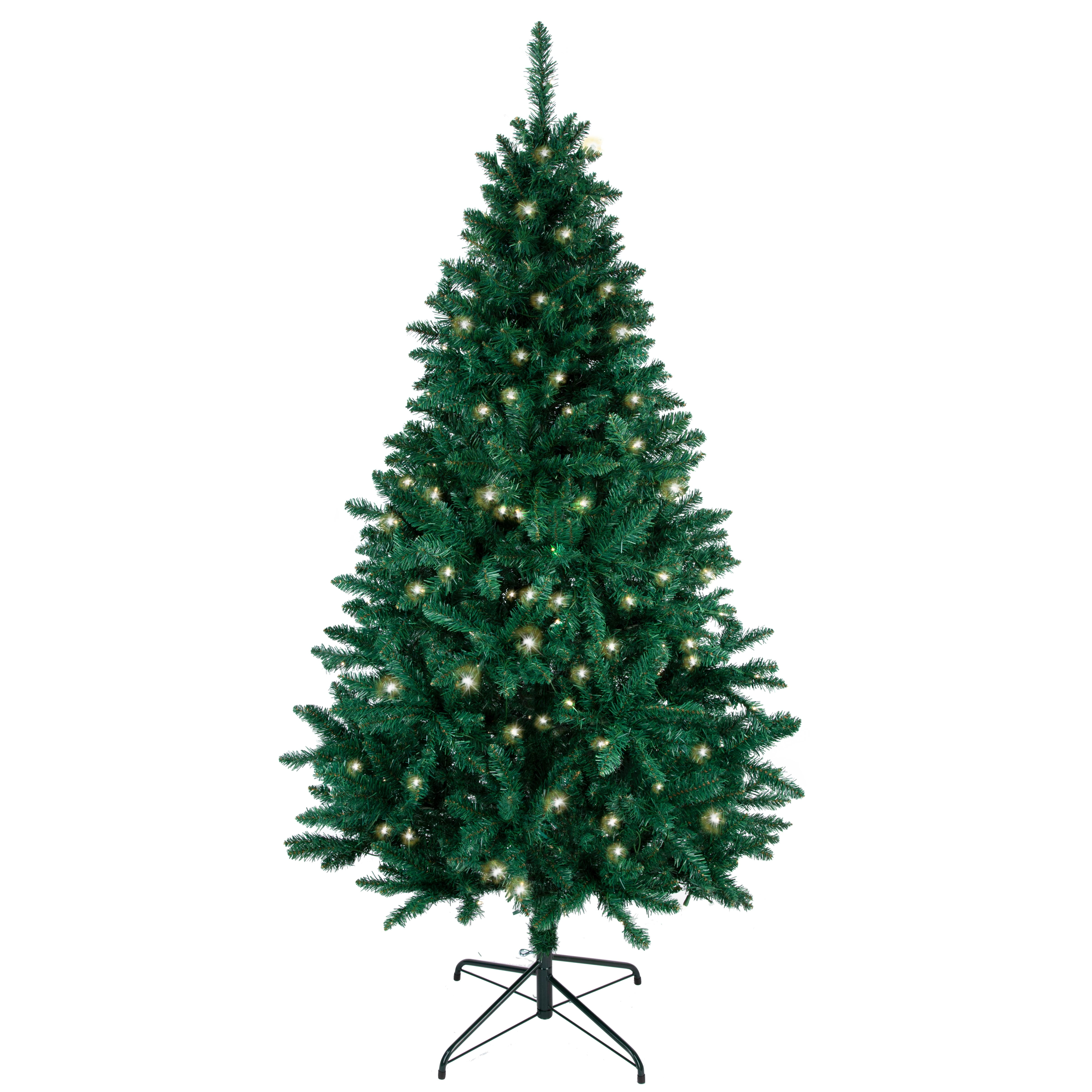 Flexible Flyer 6 ft Christmas Tree Prelit 200 White Lights. Full Realistic Artificial Fir Green Xmas