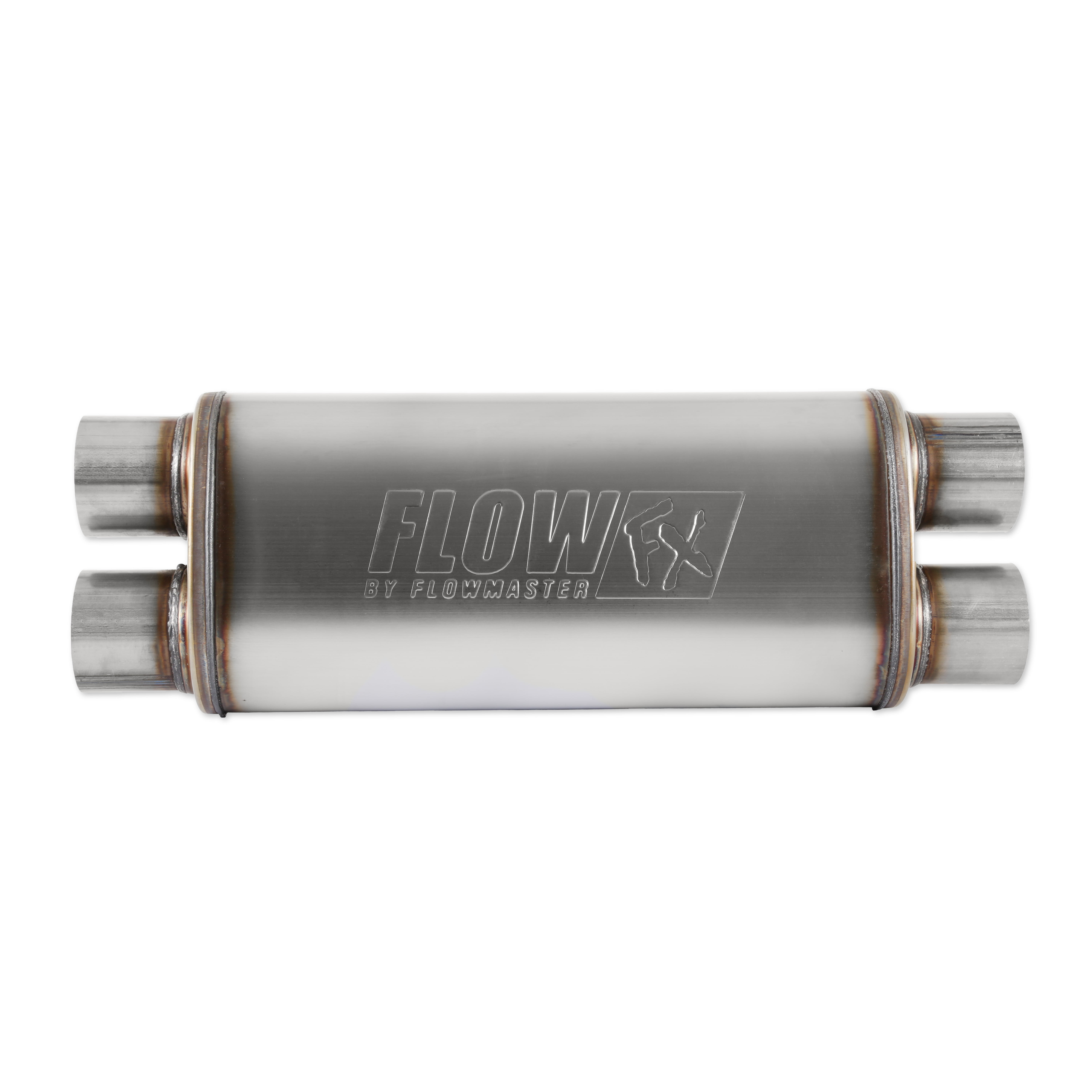 Flowmaster 72469 FlowFX Muffler 3" Dual Inlet/Outlet - Moderate Sound 409 Stainless Steel