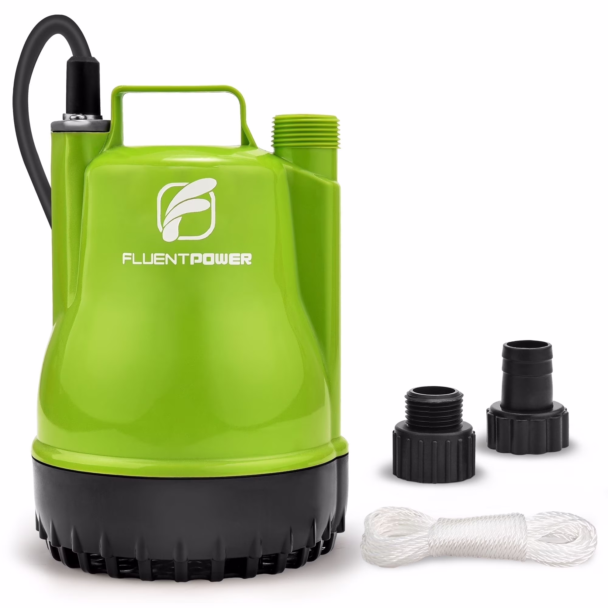 FLUENTPOWER 1/4HP Utility Pump 1900GPH Portable Submersible Sump Pump, Manual Control with 16.4 Ft Cord for Draining Water from Pool Pond Garden Hot Tub Basement Tankless Heater Liquids