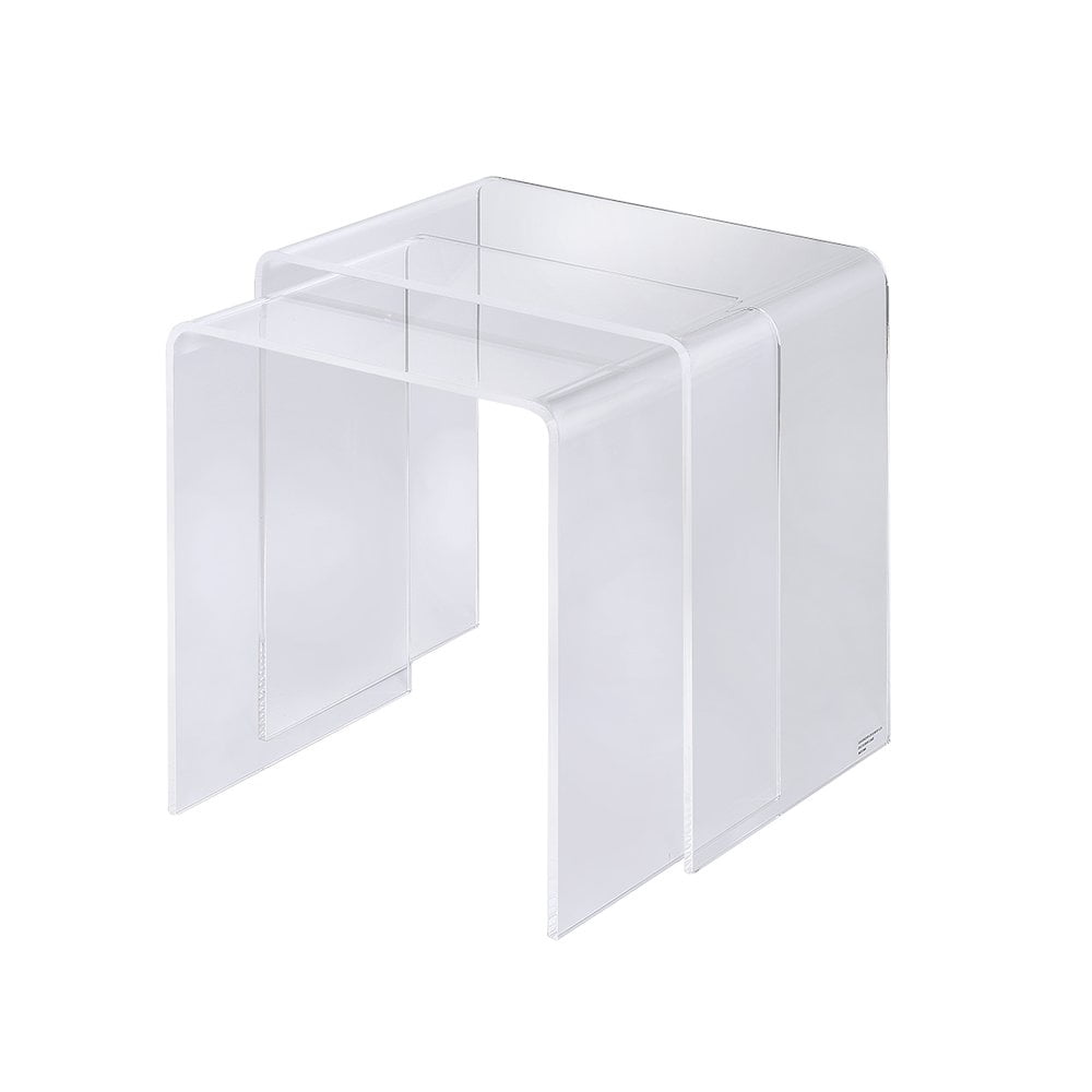 Fox Hill Trading Pure Decor Lucite and Acrylic Nesting Tables - Clear (Set of 2)