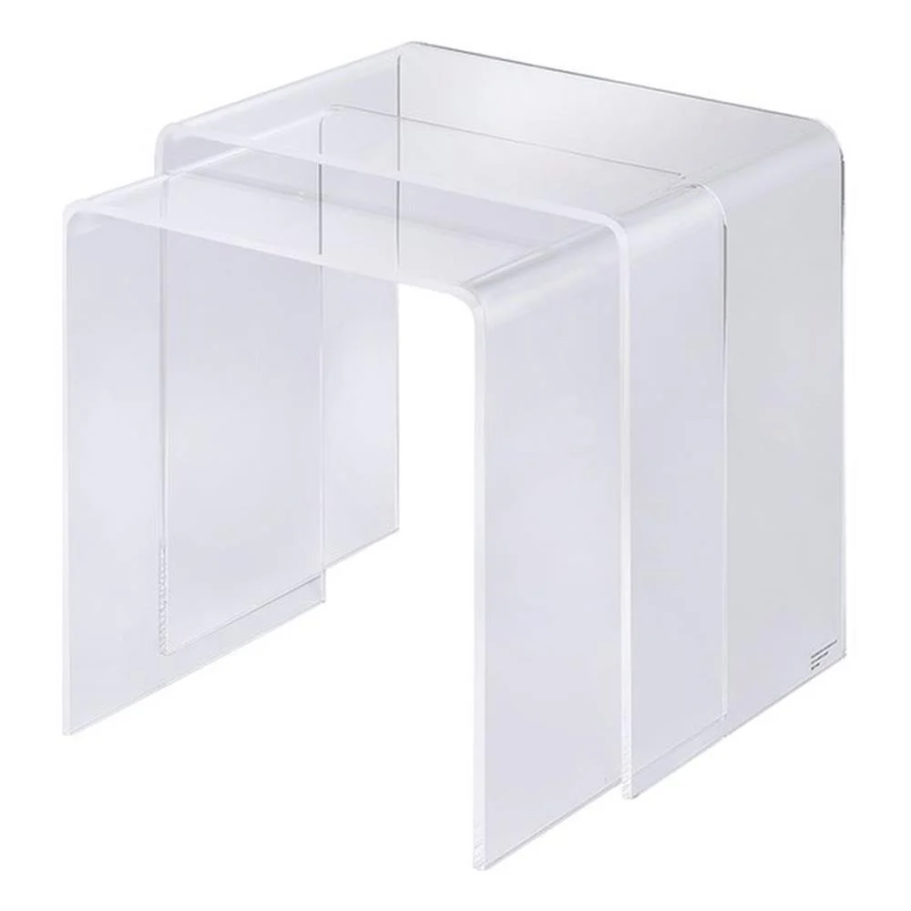 Fox Hill Trading Pure Decor Lucite and Acrylic Nesting Tables - Clear (Set of 2)