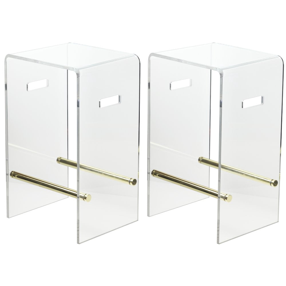 Essential Pieces Nesting Barstools in Gold - Set of 2