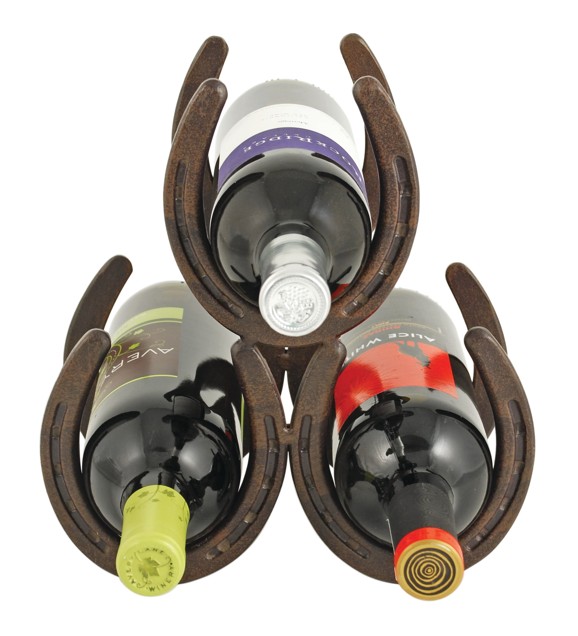 Foster & Rye Horseshoe 3 Bottle Countertop Wine Rack, Wine Bottle Holder