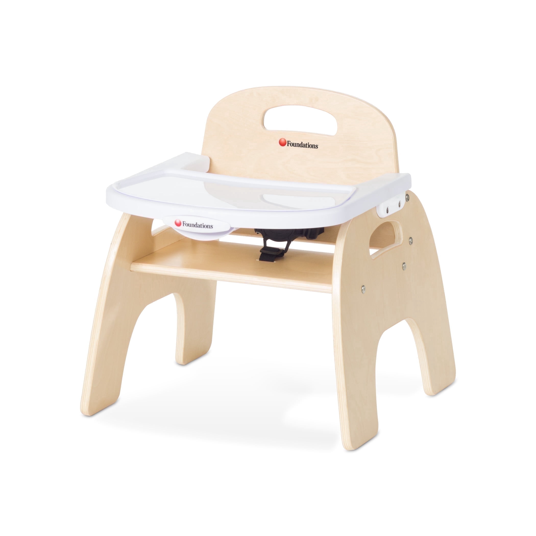 Foundations Easy Serve Low Toddler Feeding Chair with Tray, 9" Seat Height, Natural Wood