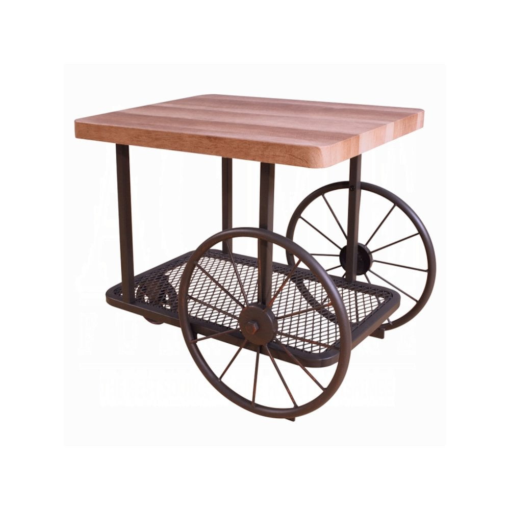 Acme Furniture Francie End Table, Oak & Antique Gray