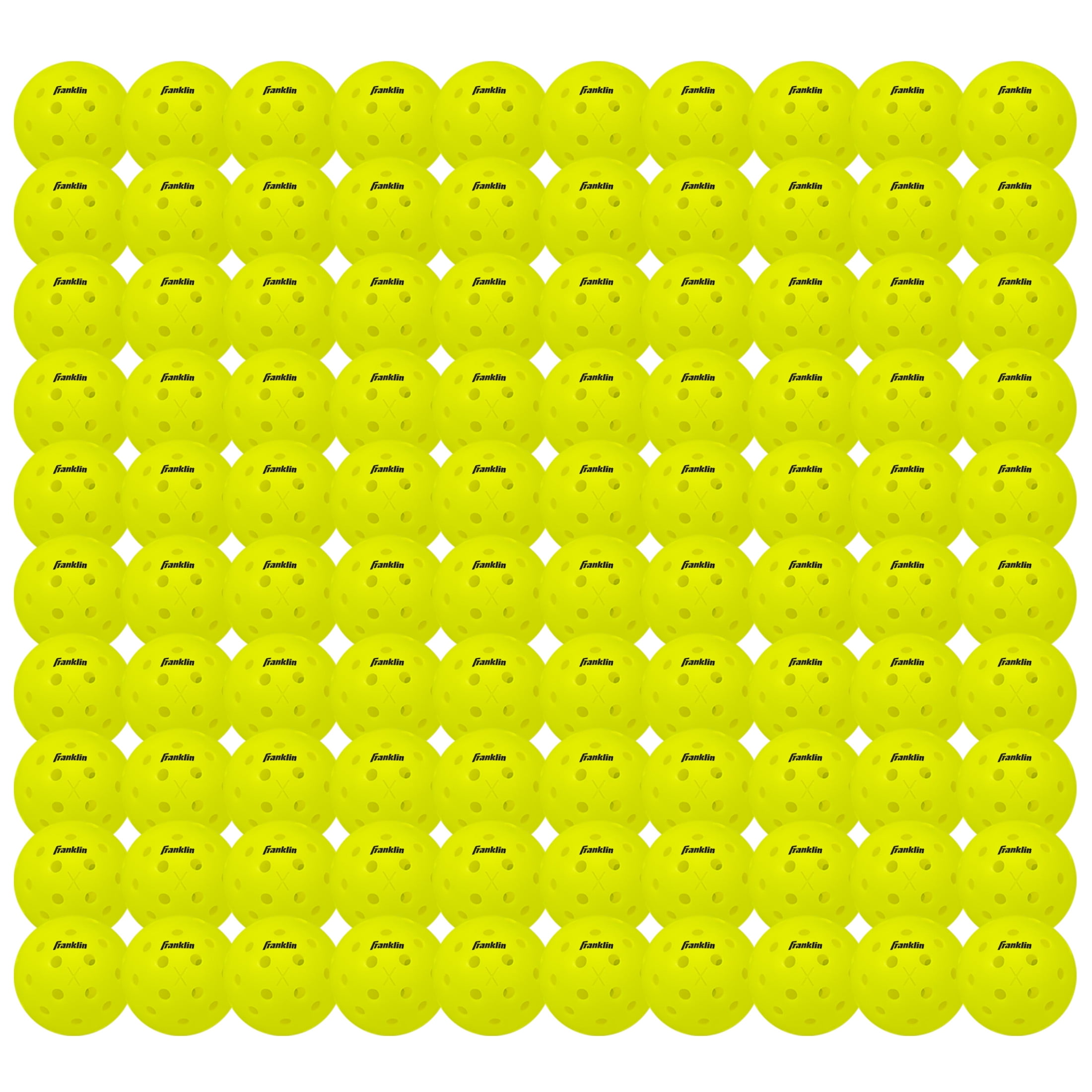 Franklin Sports X-40 Official Outdoor Pickleballs - Bulk 100 Pack - Yellow