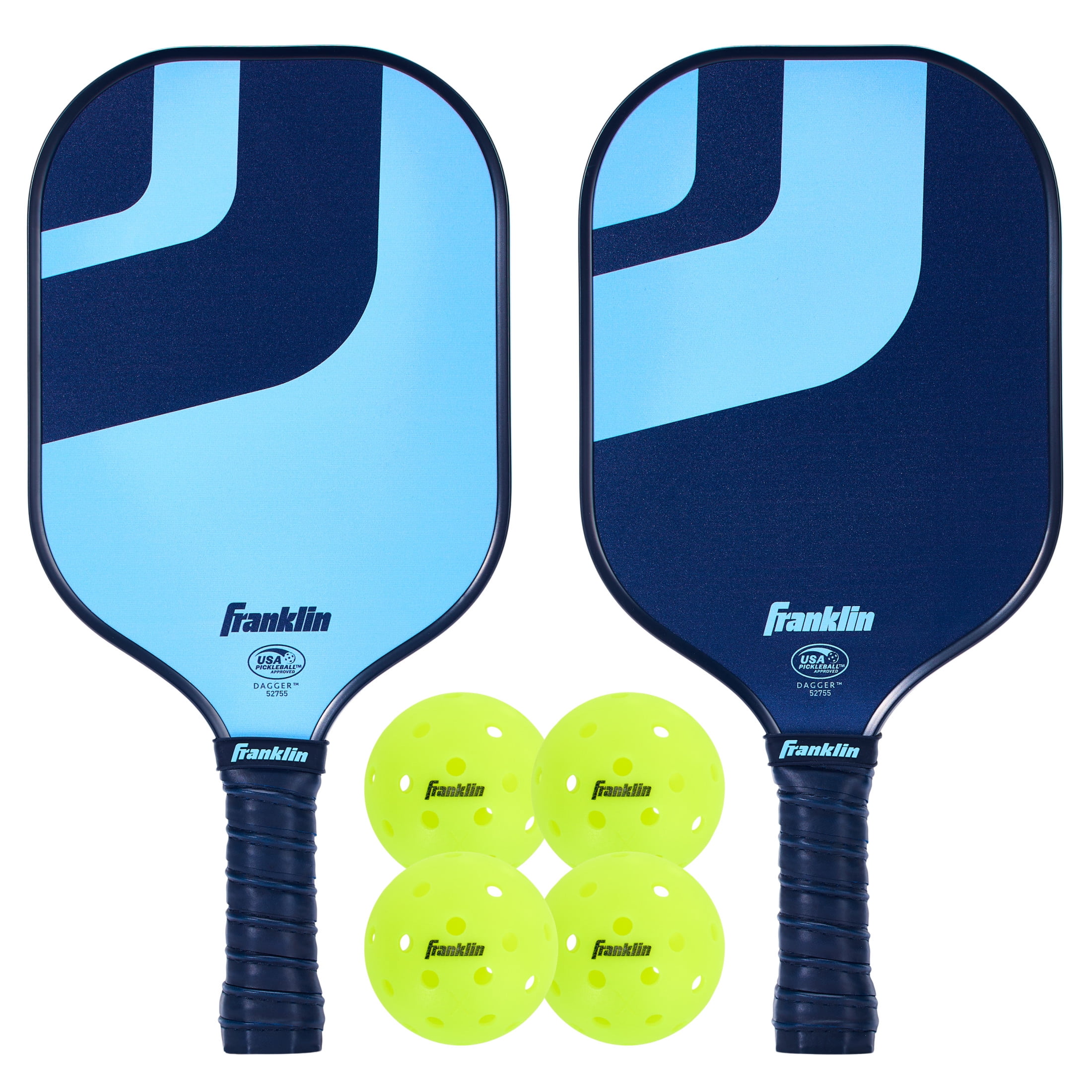 Franklin Sports 2 Player Pickleball Paddle + Balls - Fiberglass Starter Set
