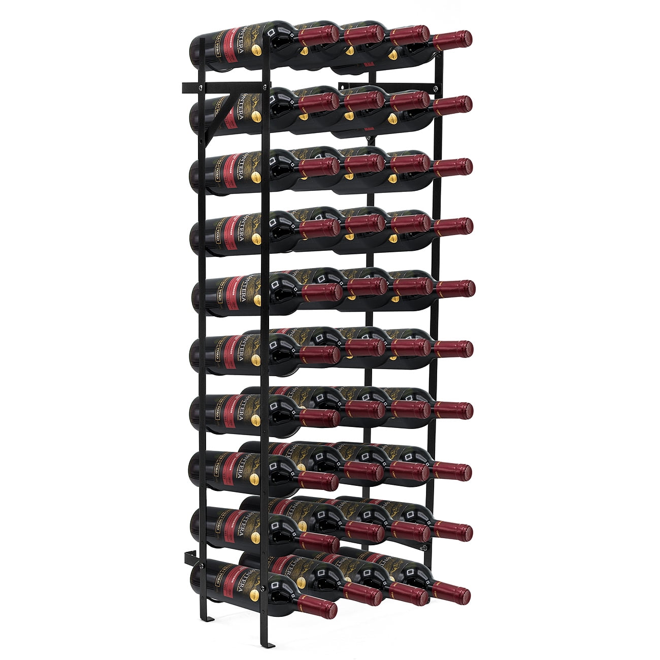 Freestanding Wine Rack - 40 Bottles Capacity, Black