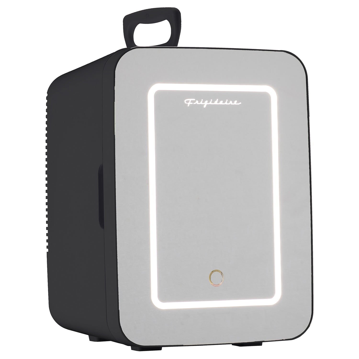 Frigidaire 6.5l, 9 Can Lighted Beauty Mirror Mini Personal Fridge Cooler, Black, EFMIS170