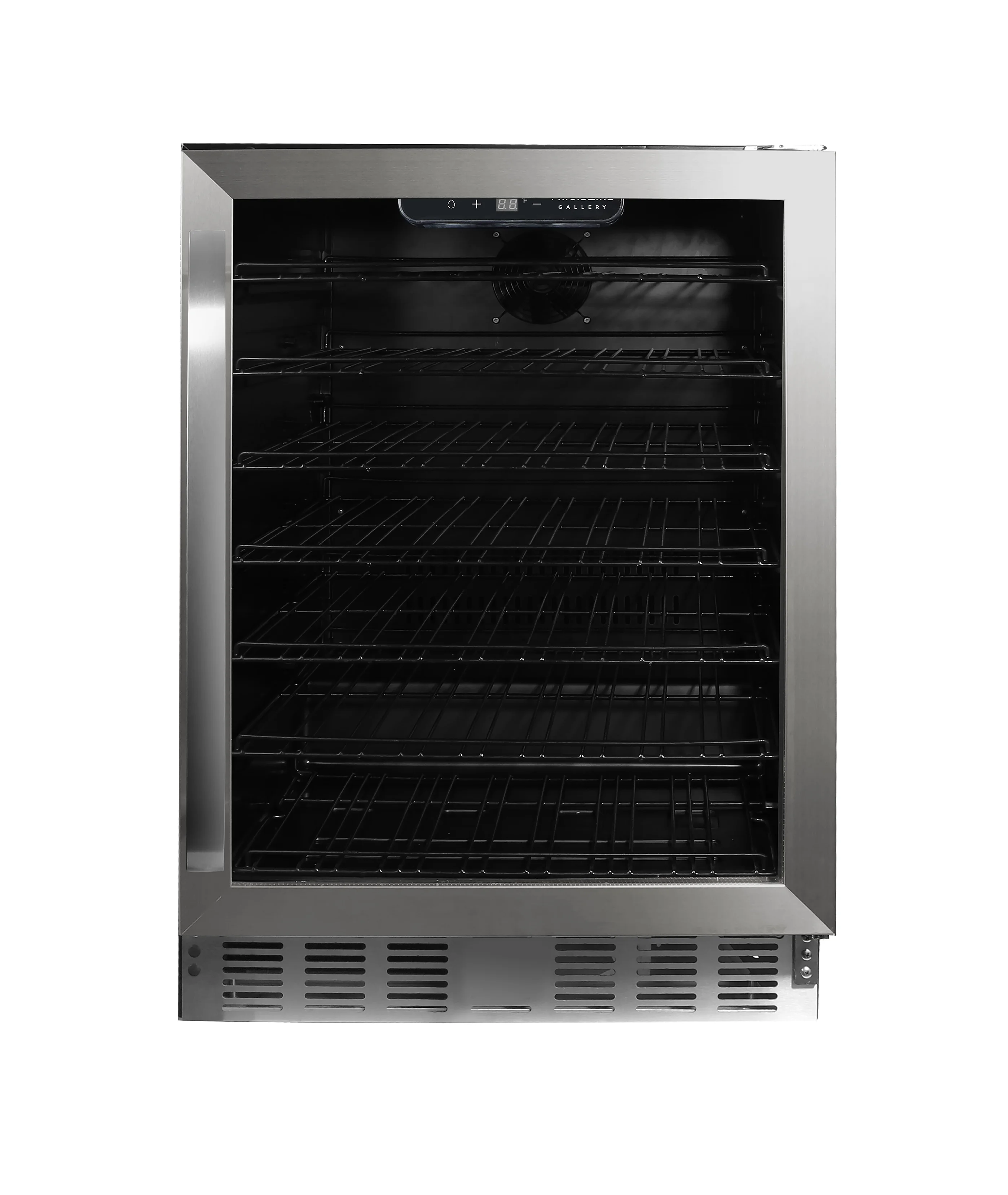 Frigidaire Gallery 24" Beverage Refrigerator with Glass Door, Holds 166 Cans or 56 Bottles, Built in or Freestanding Under Counter Beverage Fridge with LED Light