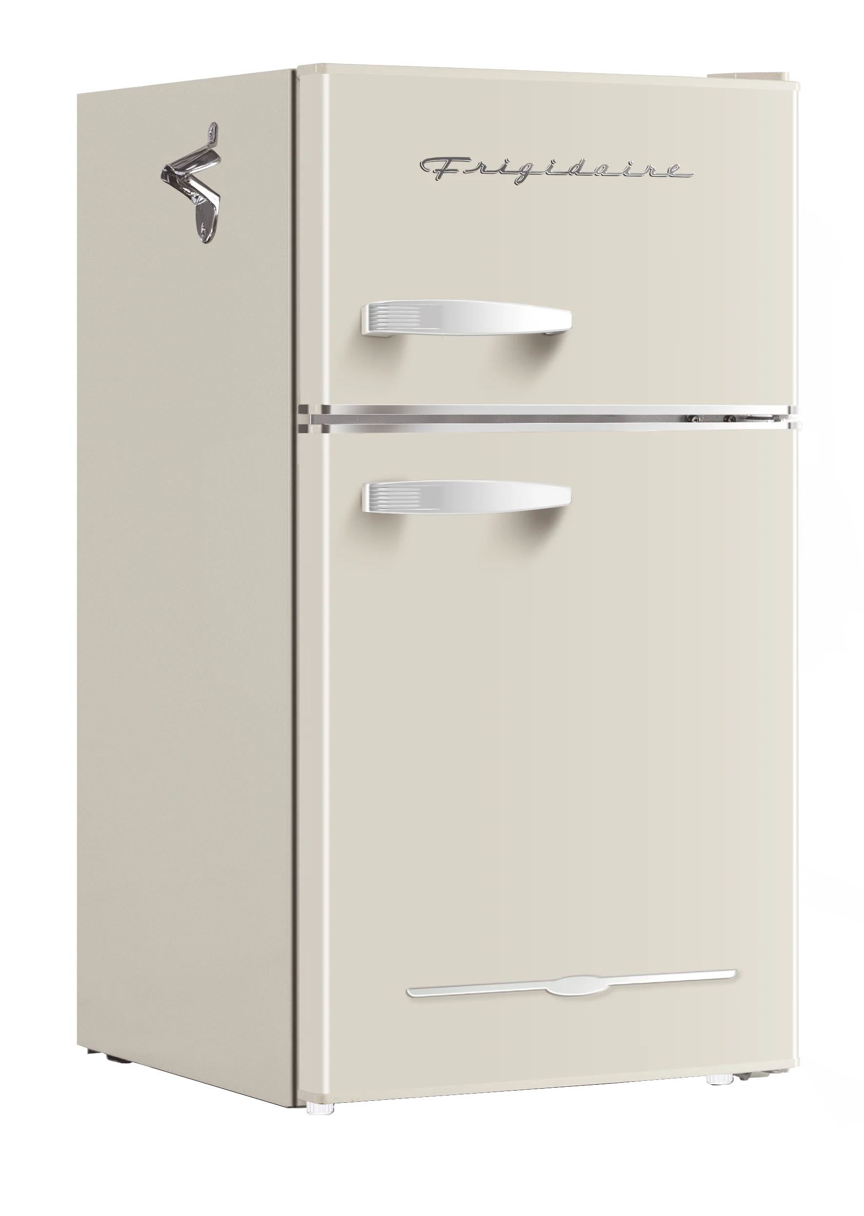 Frigidaire, 3.1 Cu. Ft. 2 Door Retro Compact Refrigerator , Built-In Side Bottle Opener, Cream