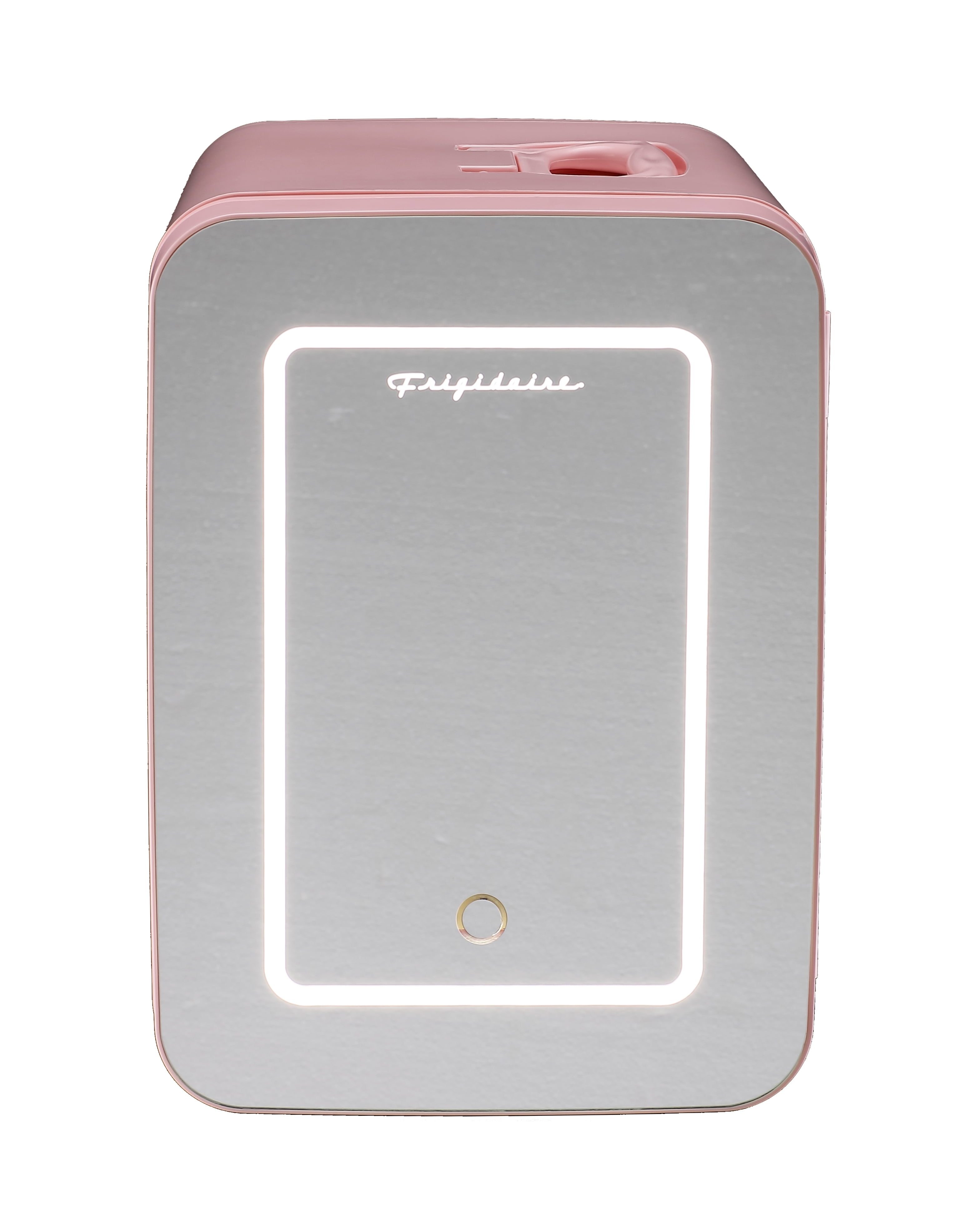 Frigidaire 6.5l, 9 Can Lighted Beauty Mirror Mini Personal Fridge Cooler, Pink, EFMIS170