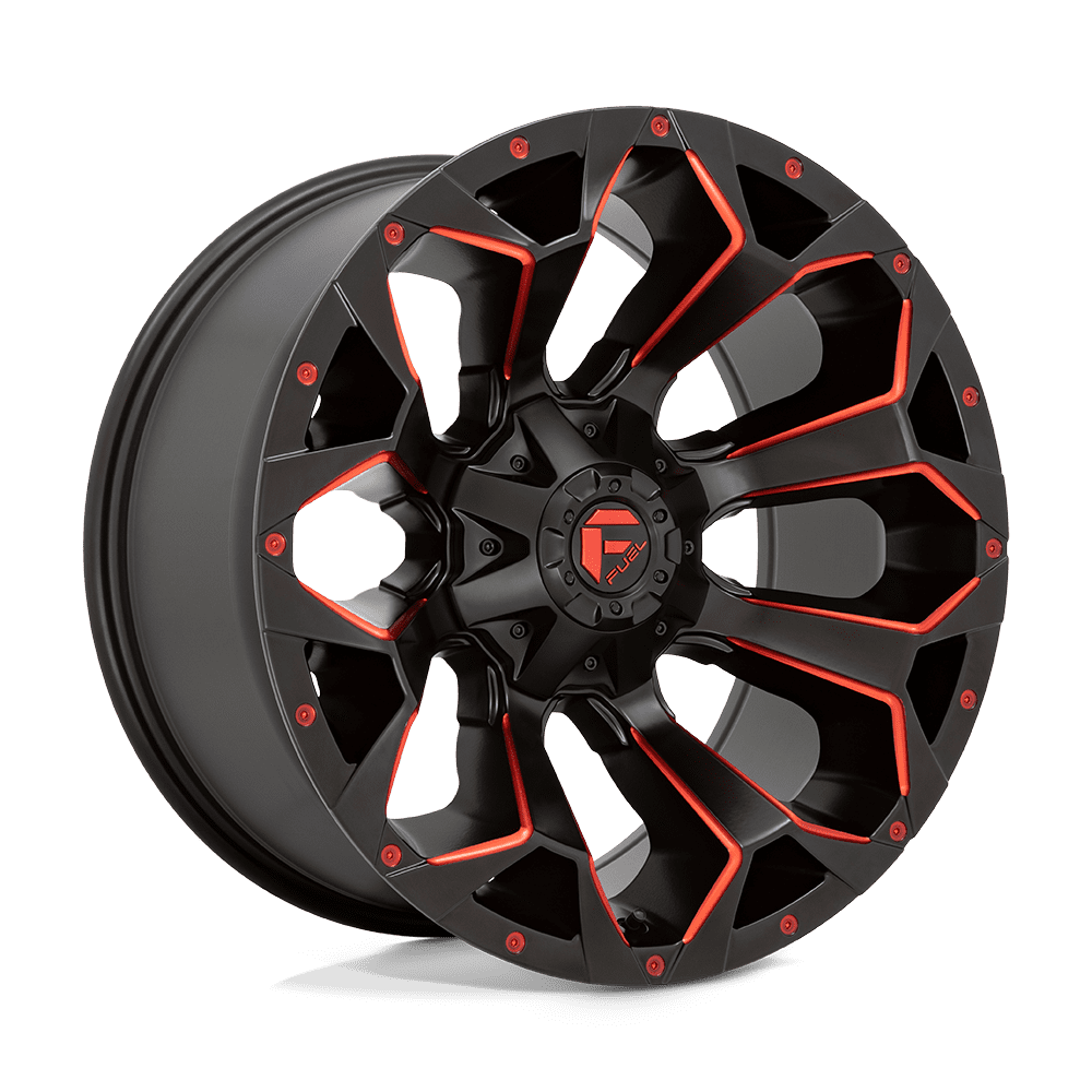 Fuel 1Pc D787 Assault 17X9 5X114.3/5X127 1Et 78.1Cb Matte Black Red Milled Wheel