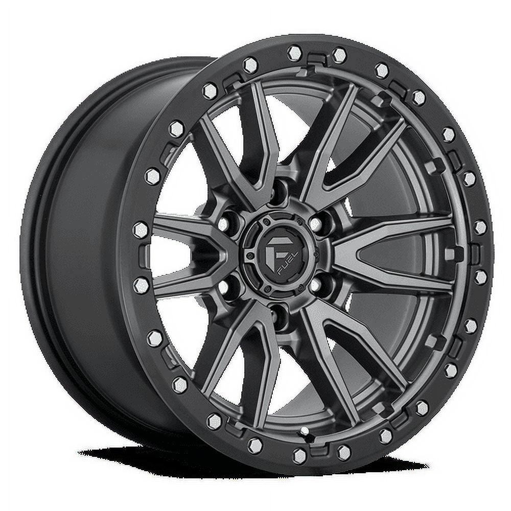 Fuel 1PC Aluminum Rim D680 REBEL 20X10in Matte Gun Metal Black Bead Ring Finish, D68020008947