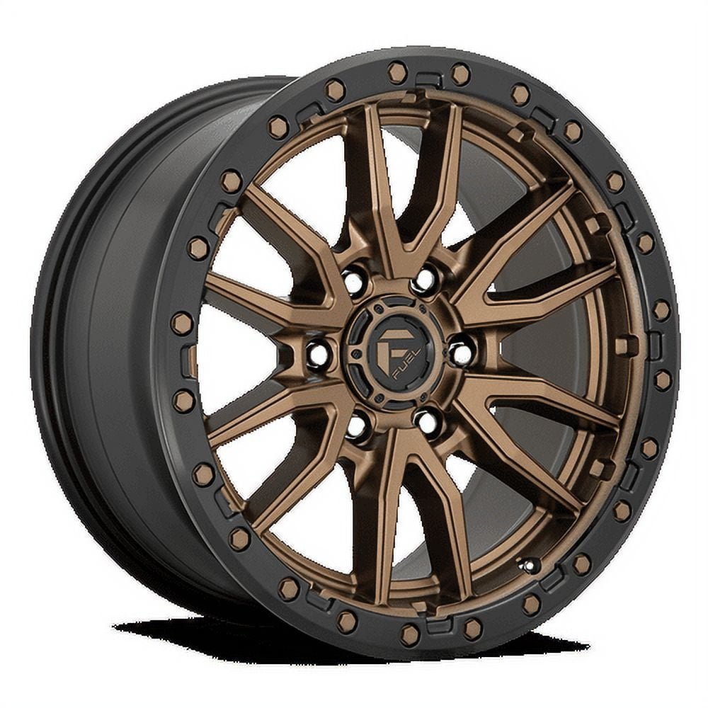 Fuel 1PC Aluminum Rim D681 REBEL 20X10in Matte Bronze with Black Bead Ring Finish, D68120008447
