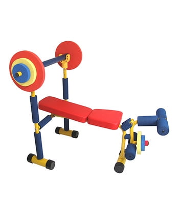 Fun & Fitness For Kids Children's Exercise And Weight Lift Bench Set
