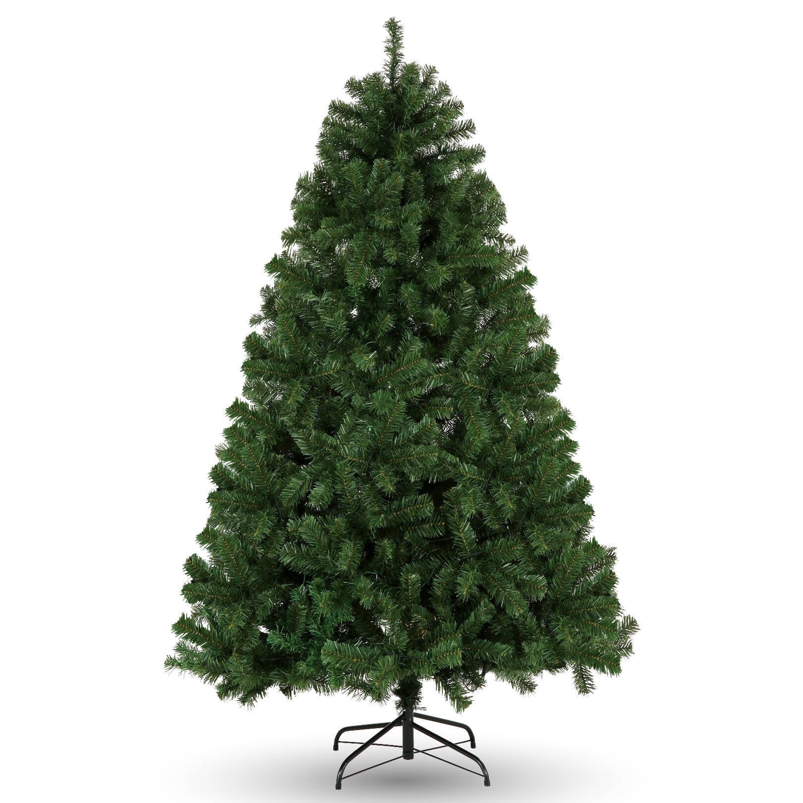 Funcid 6ft Green Artificial Christmas Tree, Hinged Spruce Full Tree with 1477 Branch Tips, Foldable Metal Stand, New PVC Material, Xmas Tree for Indoor and Outdoor Decoration