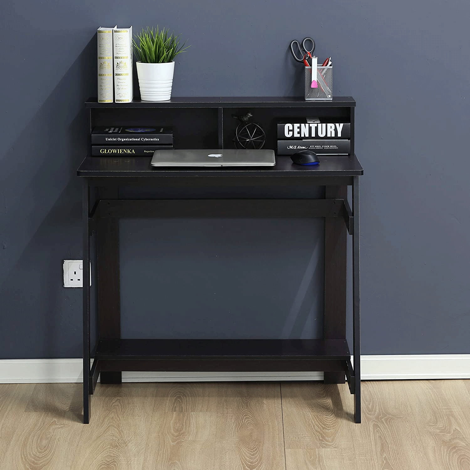 Furinno Engineered Wood Simplistic A Frame Computer Desk in Dark Walnut