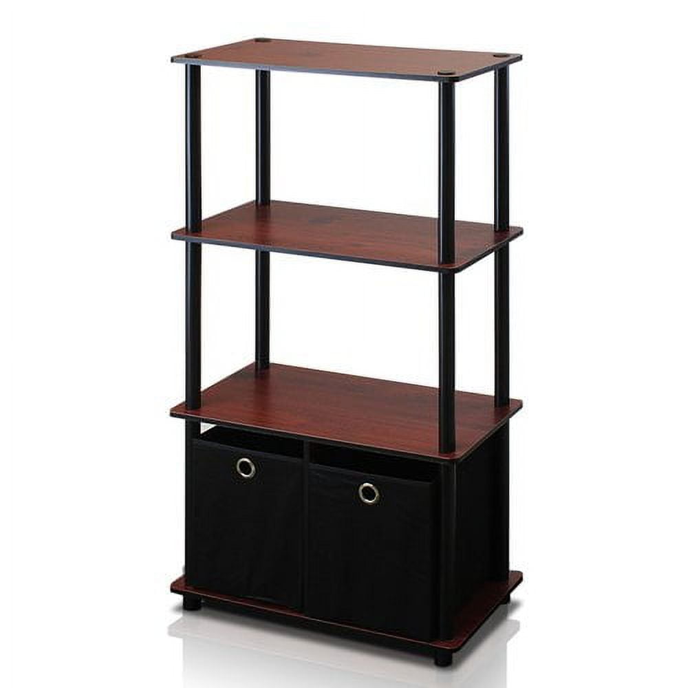 Furinno Go Green 4-Tier Storage Rack Shelving Unit w/Bins, Set of 2