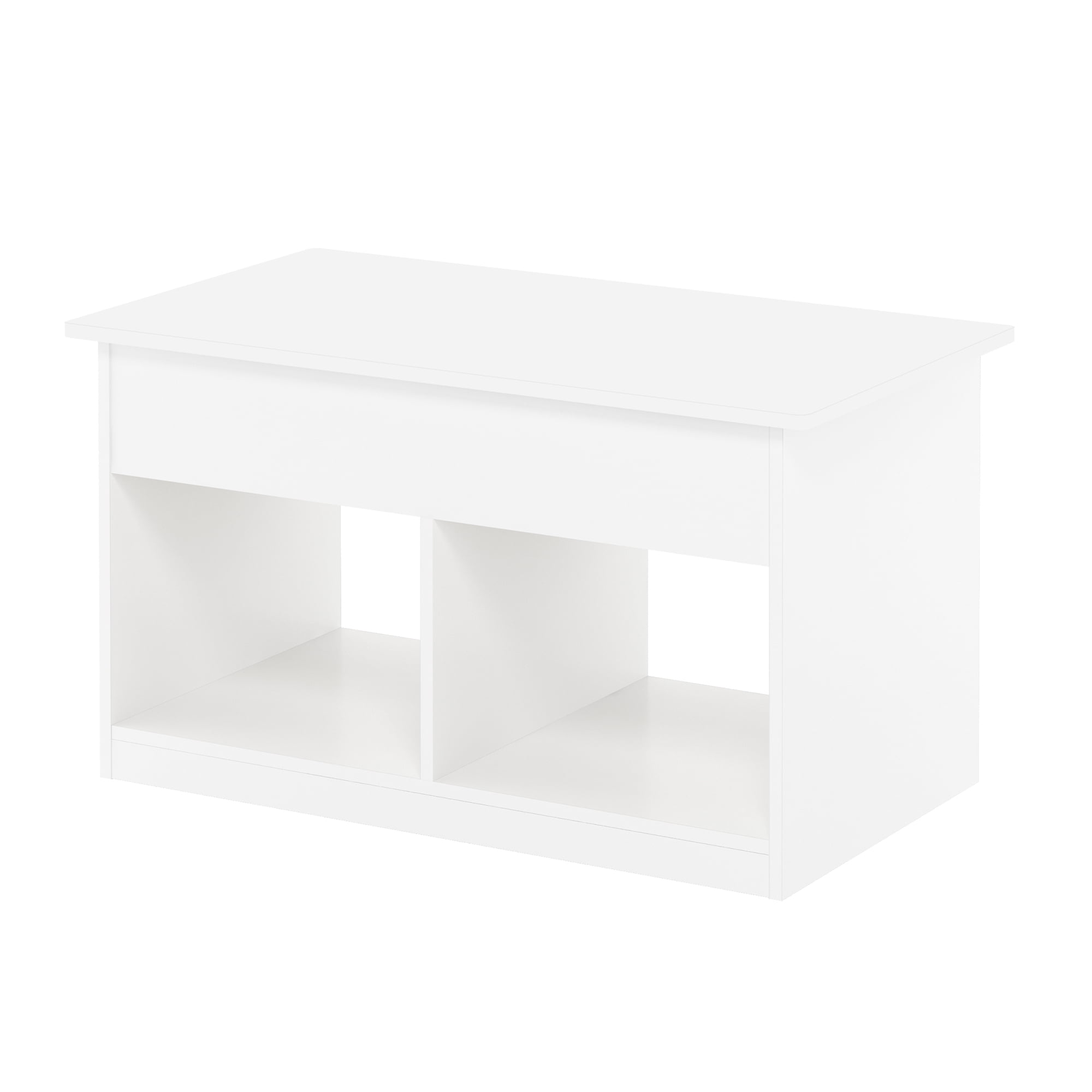 Furinno Jensen Living Room Lift Top Coffee Table With Hidden Compartment, Solid White