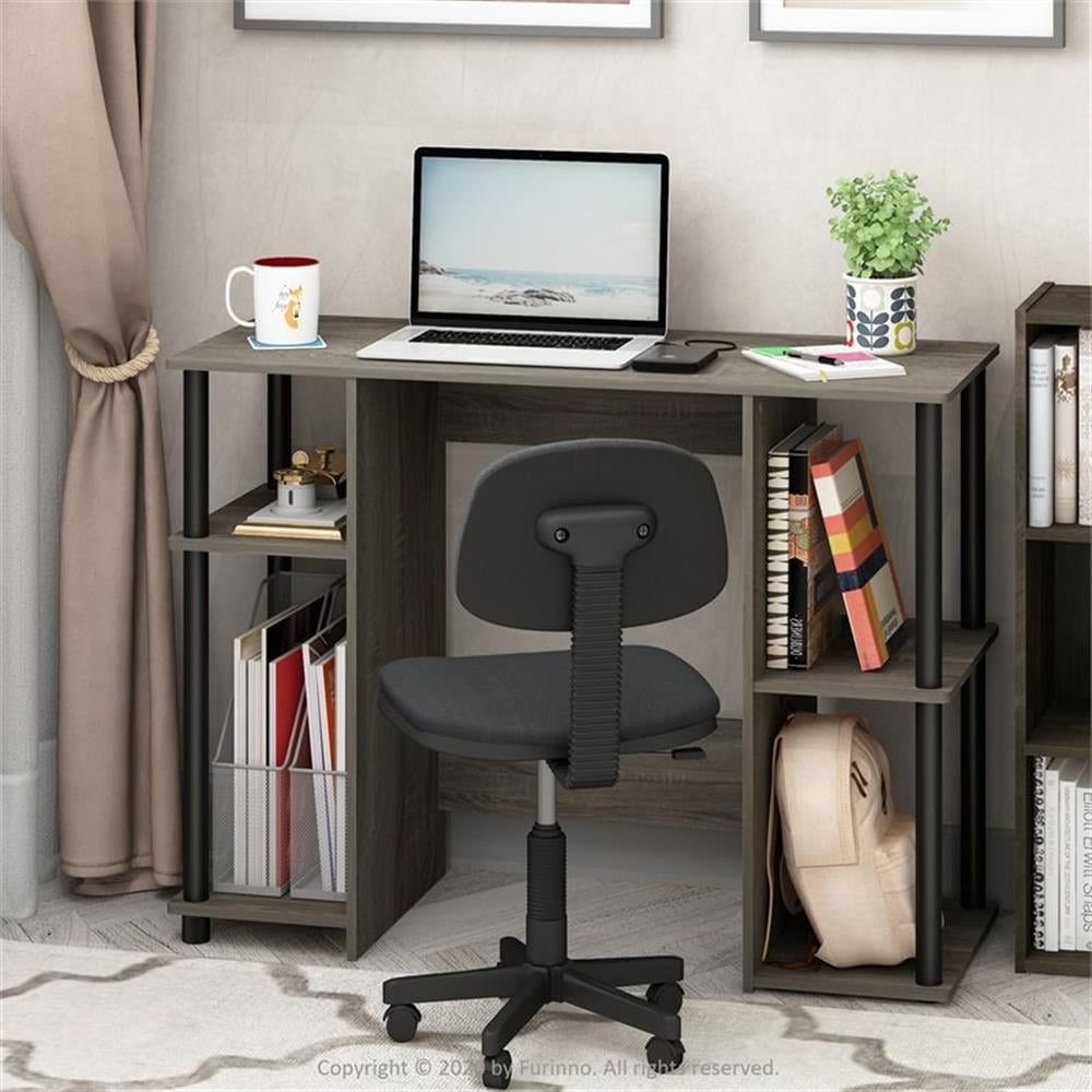 Furinno JAYA Engineered Wood Compact Computer Study Desk in Oak Gray/Black