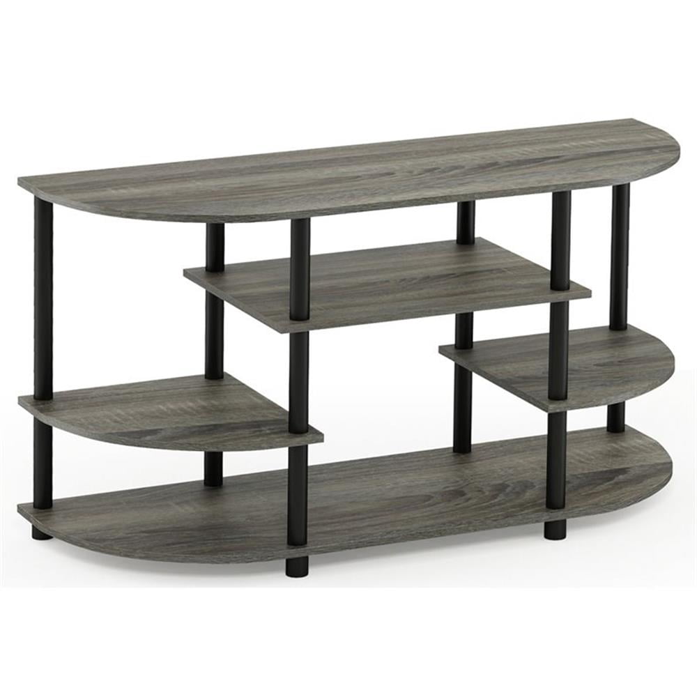 Furinno JAYA Simple Design No Tool TV Stand, Gray & Black