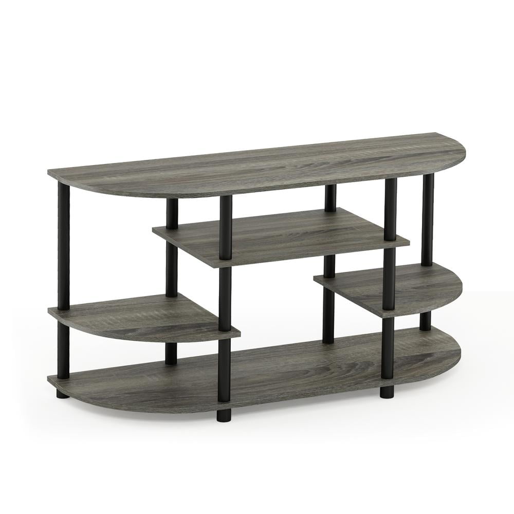 Furinno JAYA Simple Design No Tool TV Stand, Gray & Black