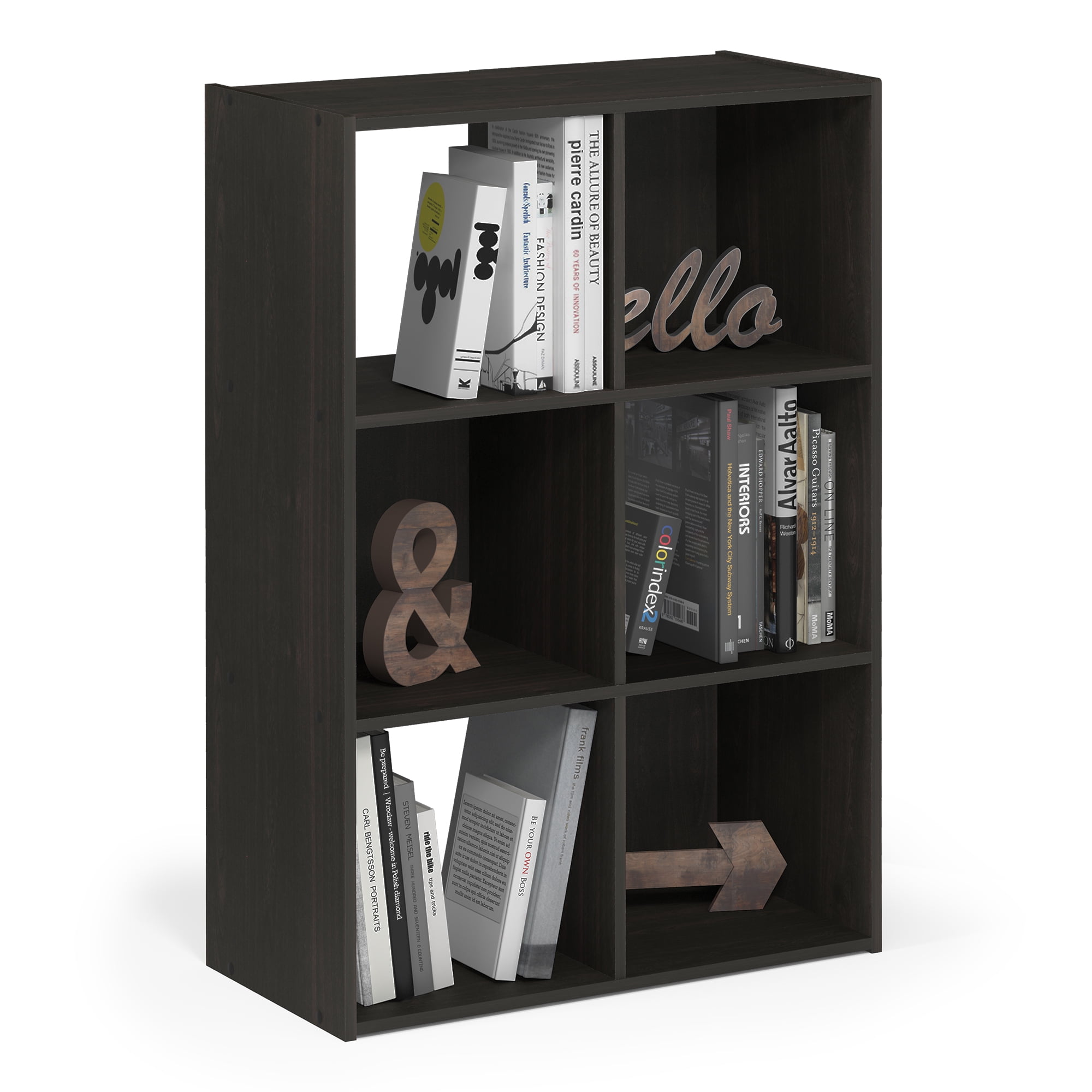 Furinno Pelli Cubic Storage Cabinet, 3x2, Espresso