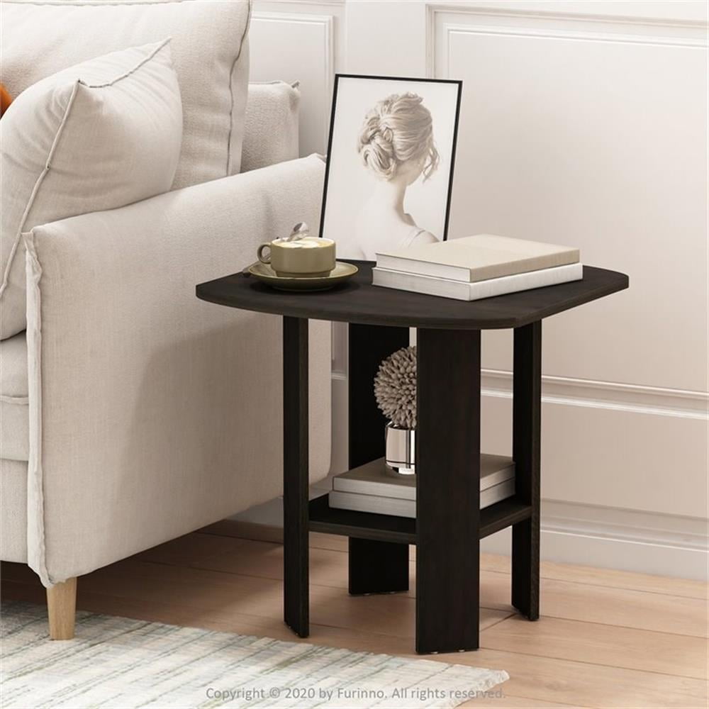 Furinno Simple Design End/Side Table, Espresso, Set of 2