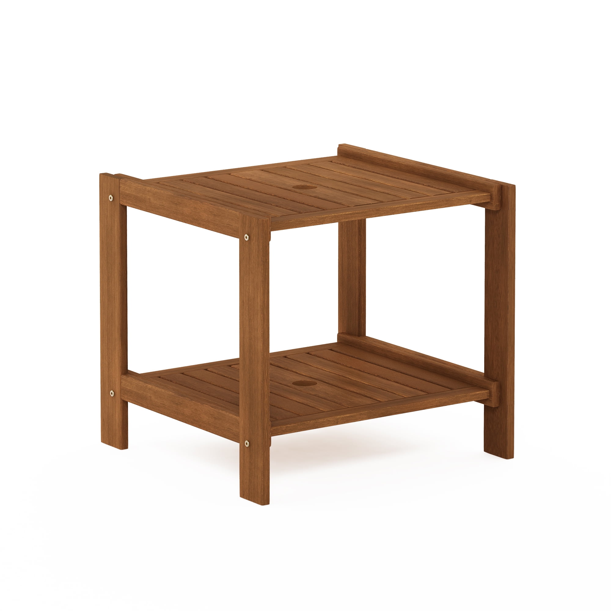 Furinno Tioman Hardwood Outdoor Mississippi Side Table with Umbrella Hole