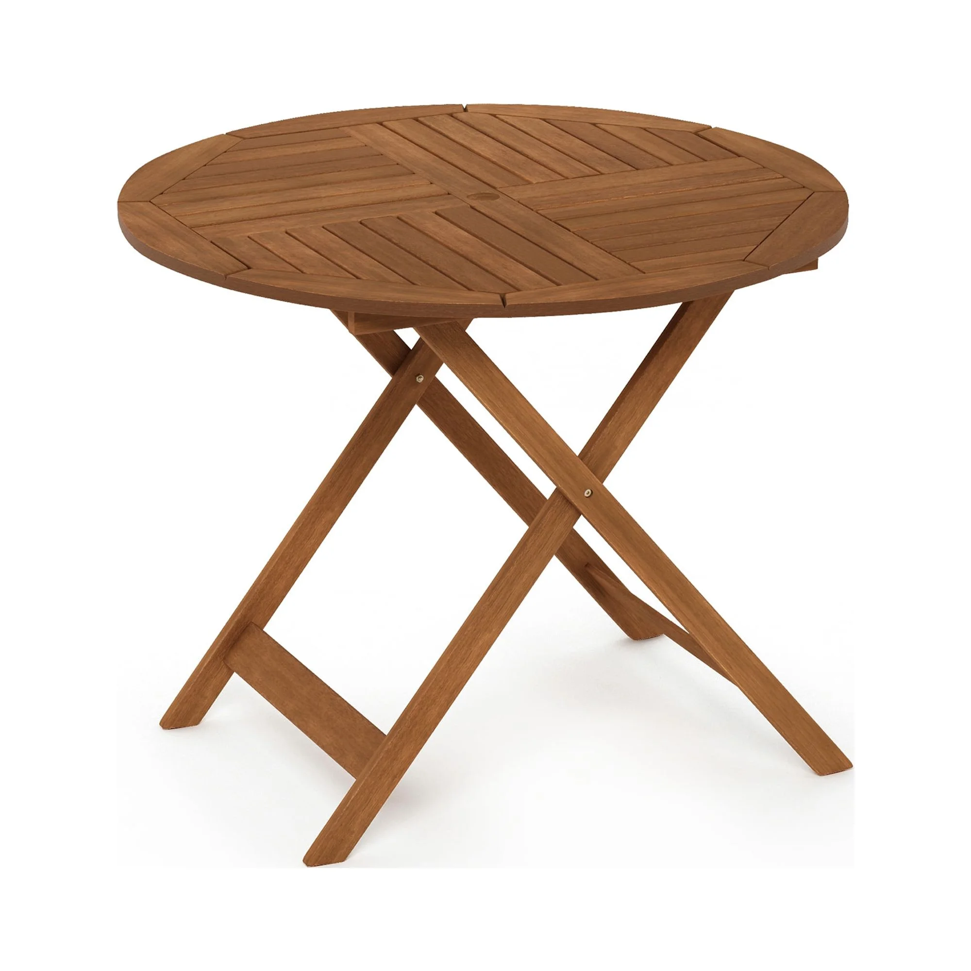 Furinno Tioman Outdoor Hardwood Sunlight Folding Table with Umbrella Hole