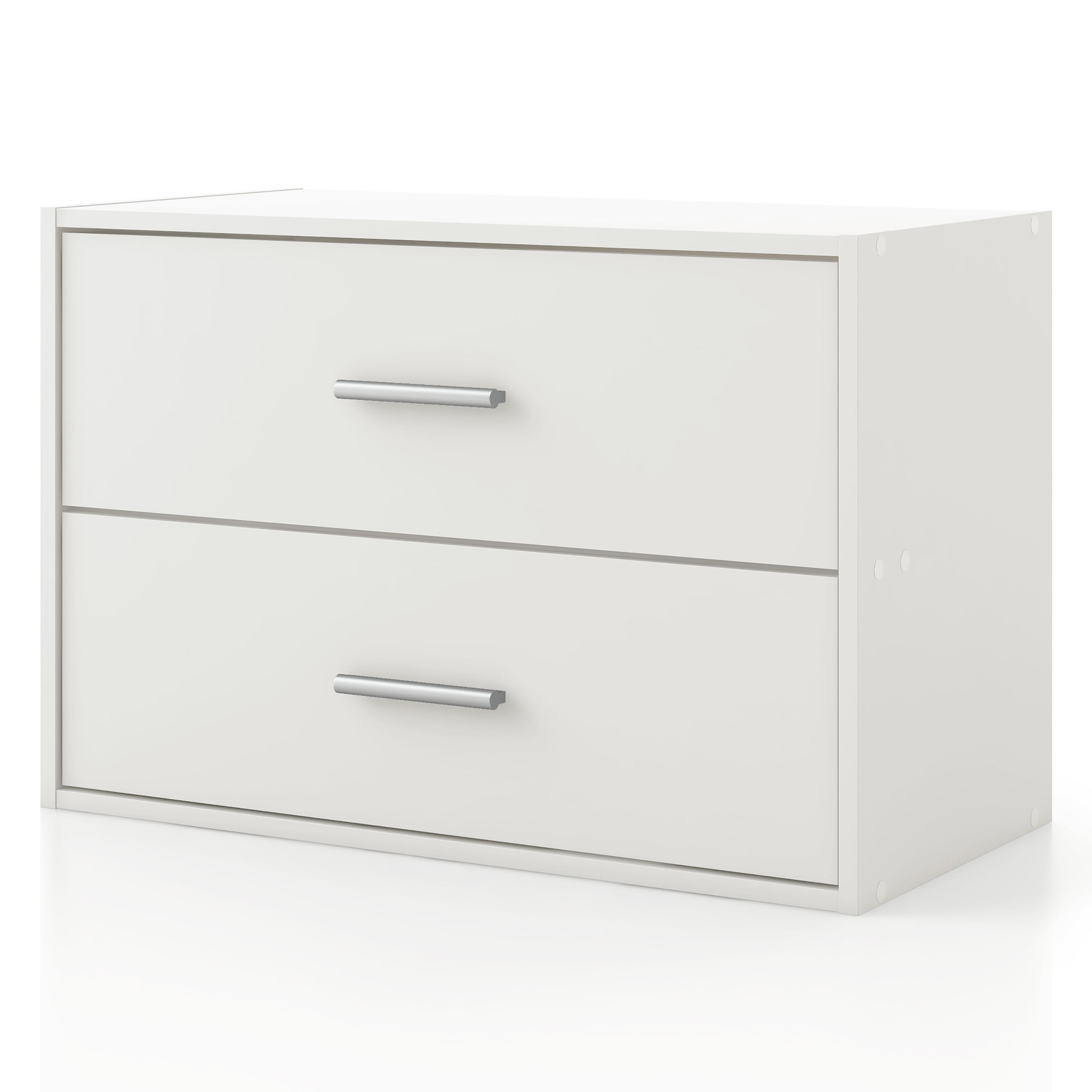 Furniture of America Brooks Stackable 2-Drawer Wood White Cabinet