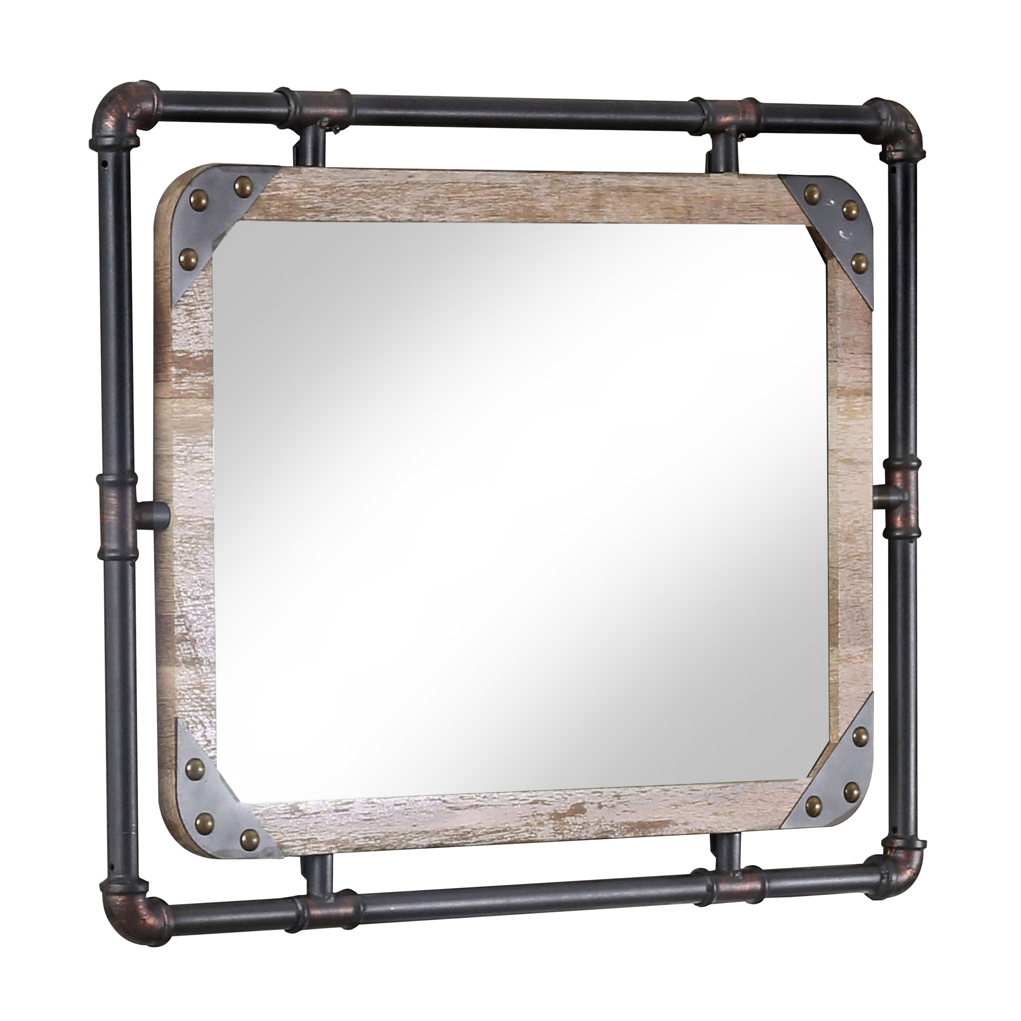 Furniture of America Stockholm Industrial Decorative Wall Mirror 32"x24"