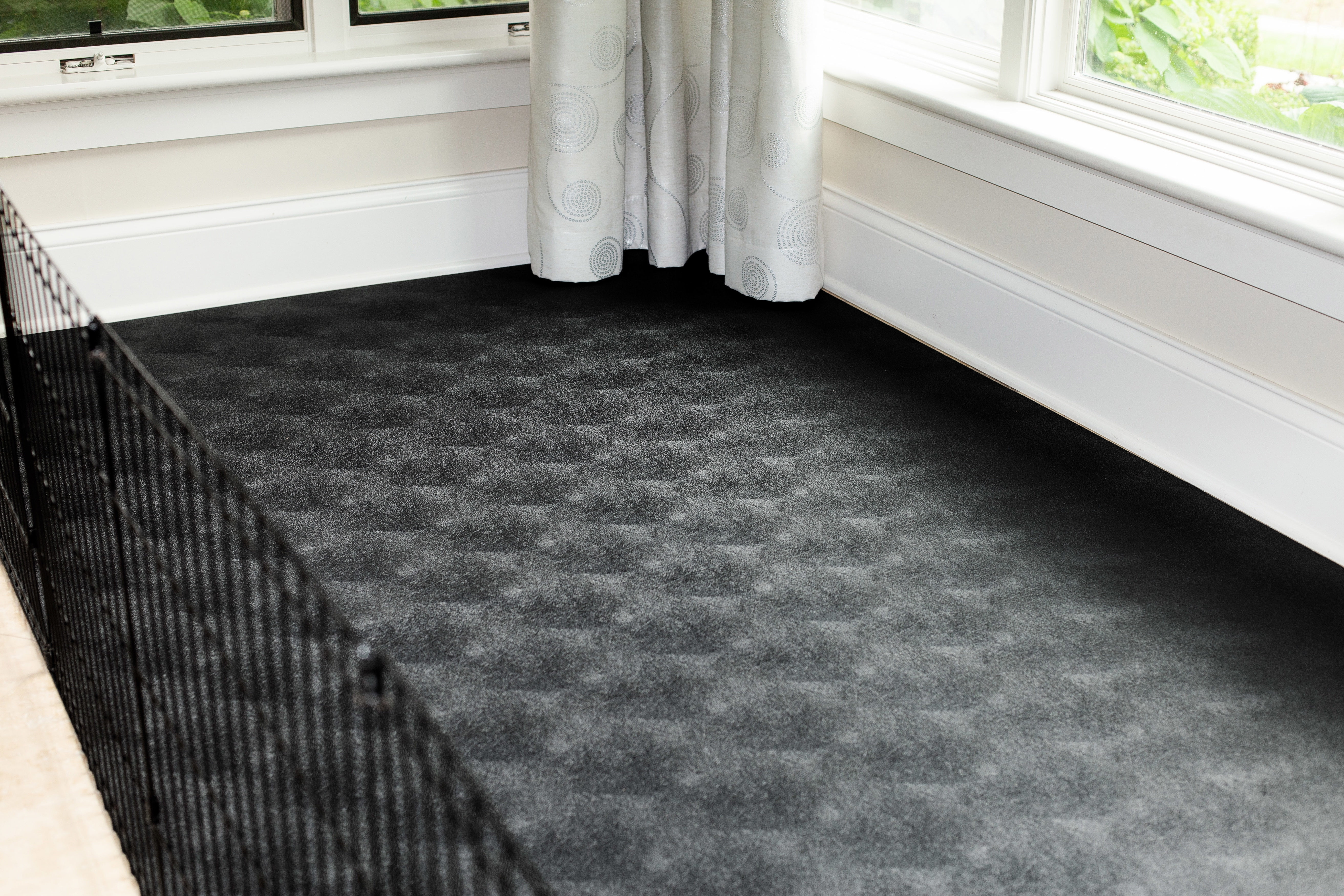 G-Floor 7.5' x 17' Vinyl Levant Pet Friendly Carpet Protector for Dogs & Cats - Midnight Black
