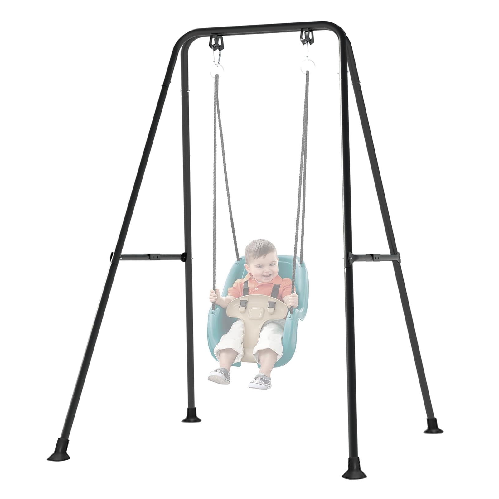 G TALECO GEAR Foldable Swing Stand for Kids, Toddler Swing Sets for Backyard, Outdoor Metal Swing Frame for Baby Swings, Black