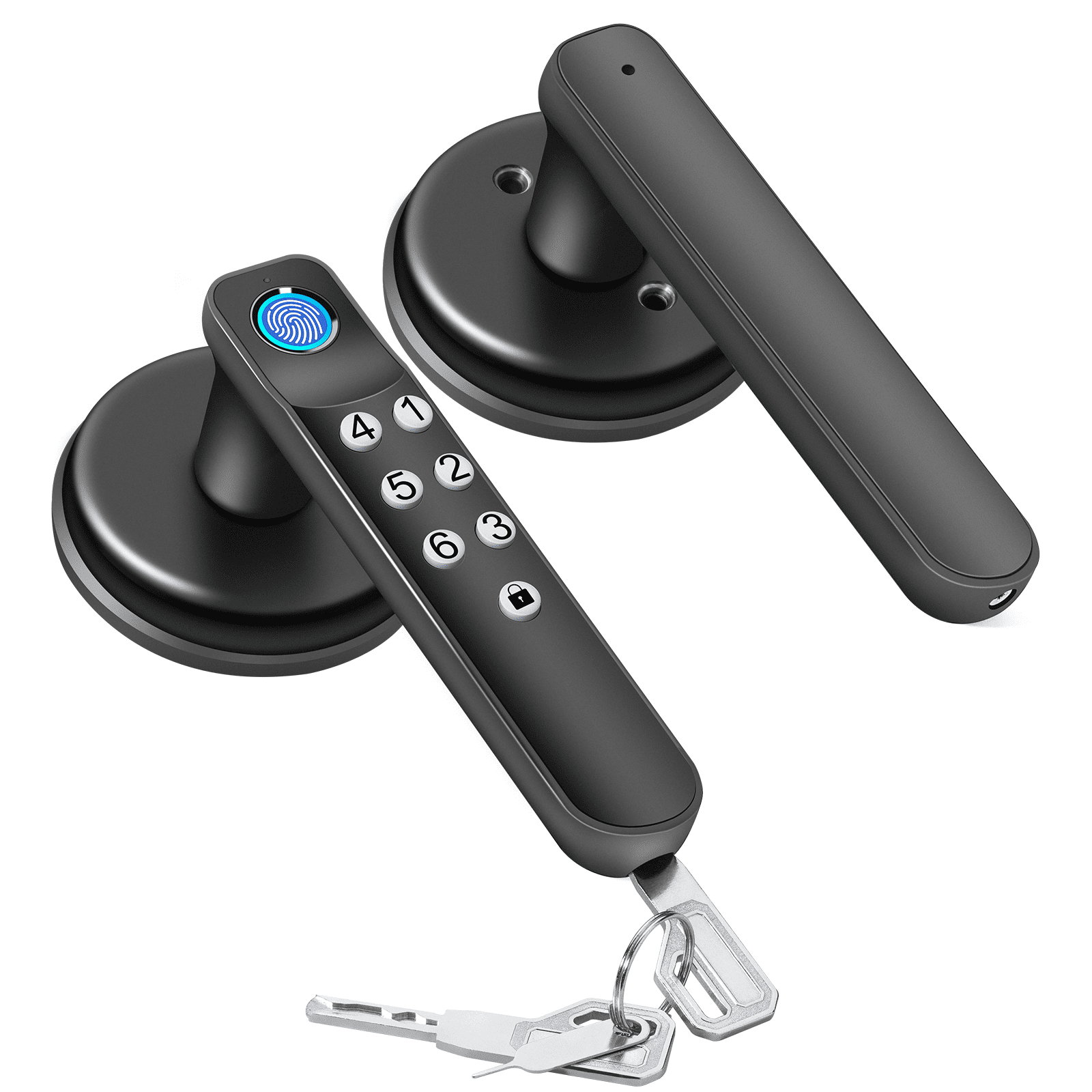 Gavdhe Smart Lock, Fingerprint Door Lock, Biometric Keyless Entry Door Knobs with Keypads 1 Set