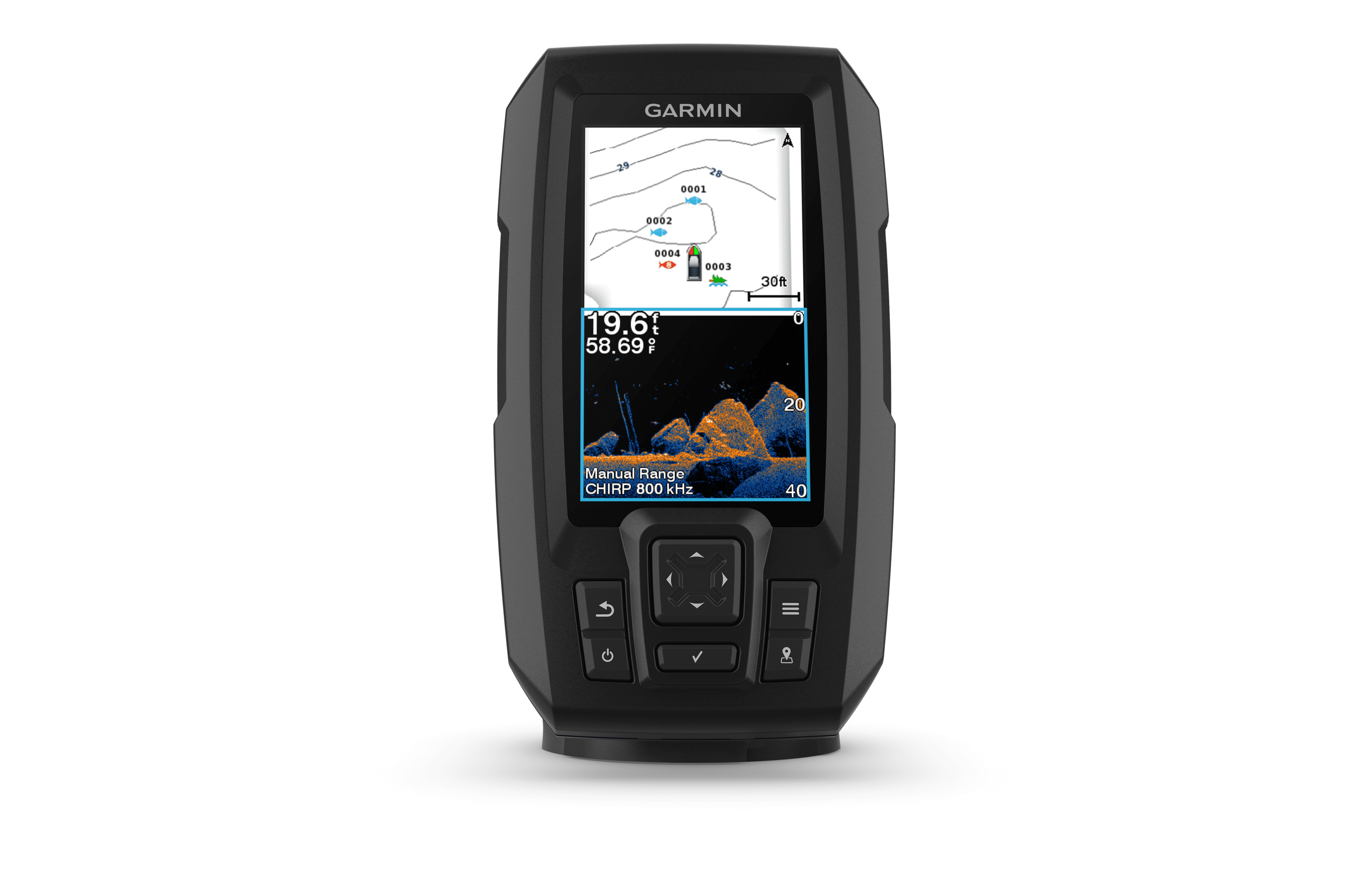 Garmin STRIKER Vivid 4cv, Easy-to-Use 4-inch Color Fishfinder and Sonar Transducer, Vivid Scanning Color Palettes