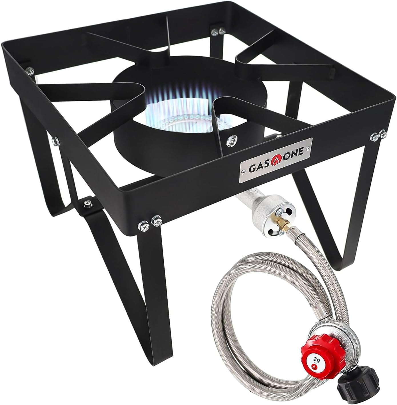GasOne Propane Gas Outdoor Stove with High Pressure Braided Hose