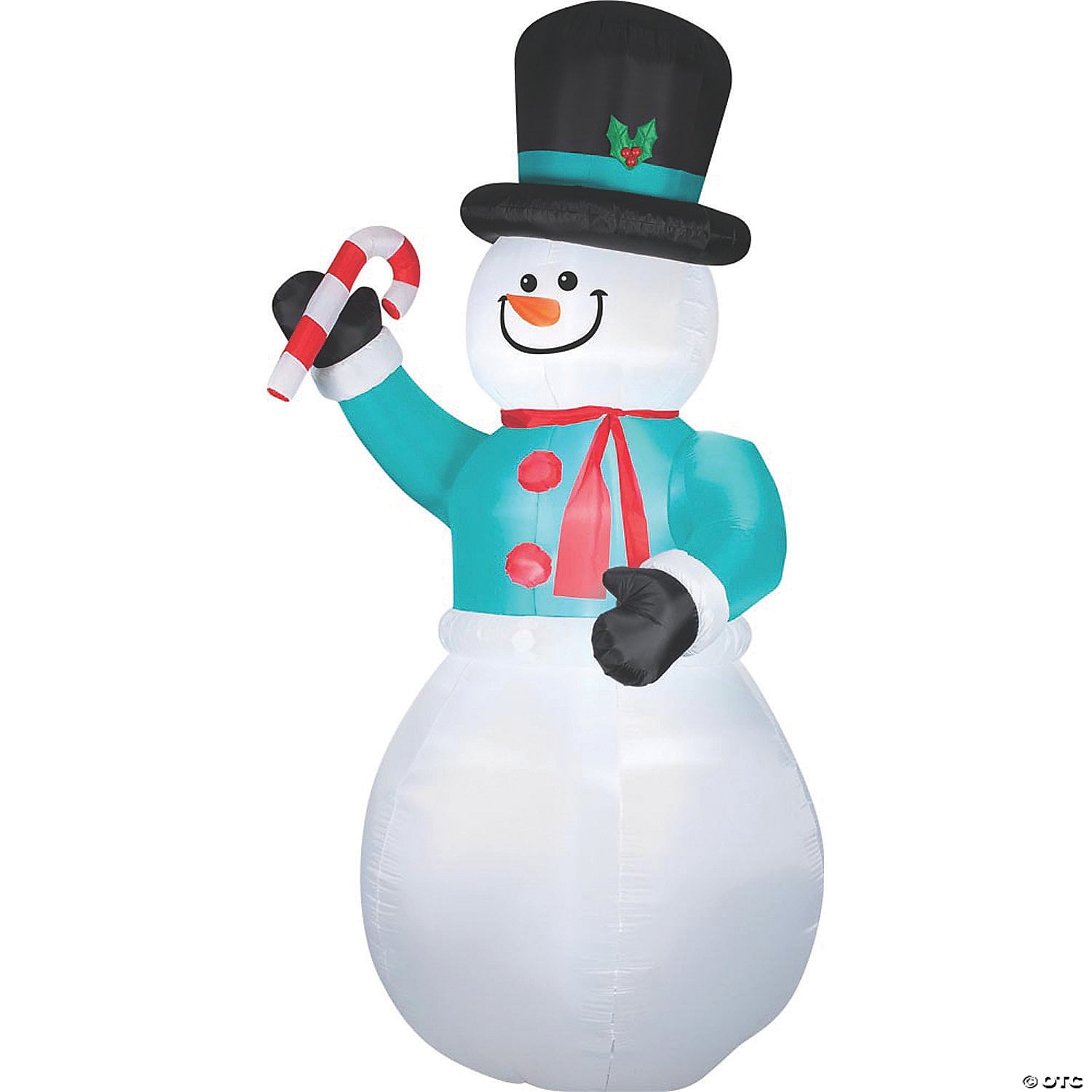 Gemmy Snowman with Candy Cane Lights Up Yard Inflatables, Multicolor