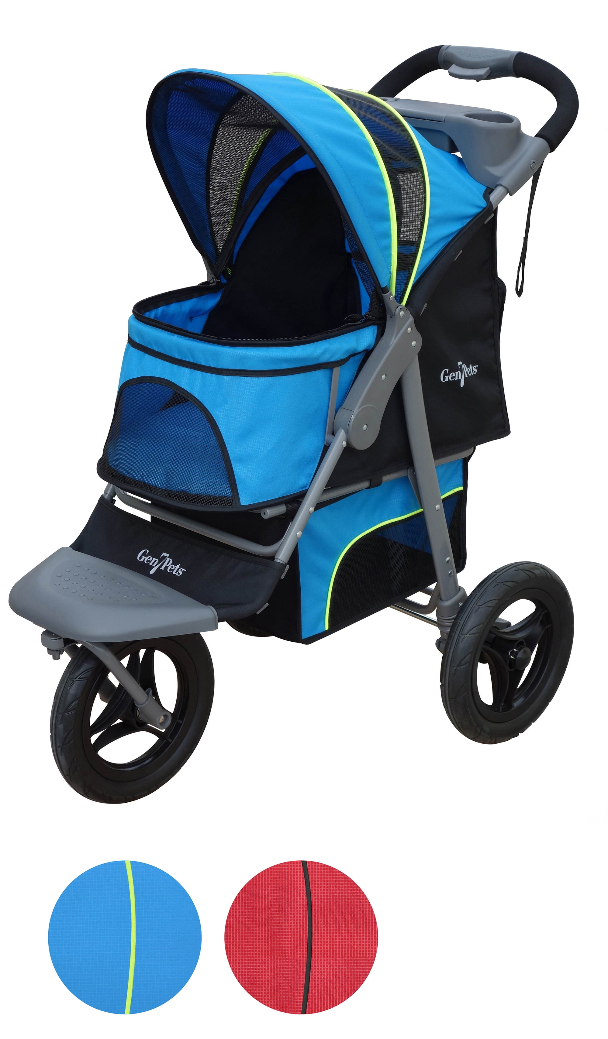 Gen7Pets Jogger 3 Wheeled Dog Stroller For Pets Up To 75 lb, Trailblazer Blue