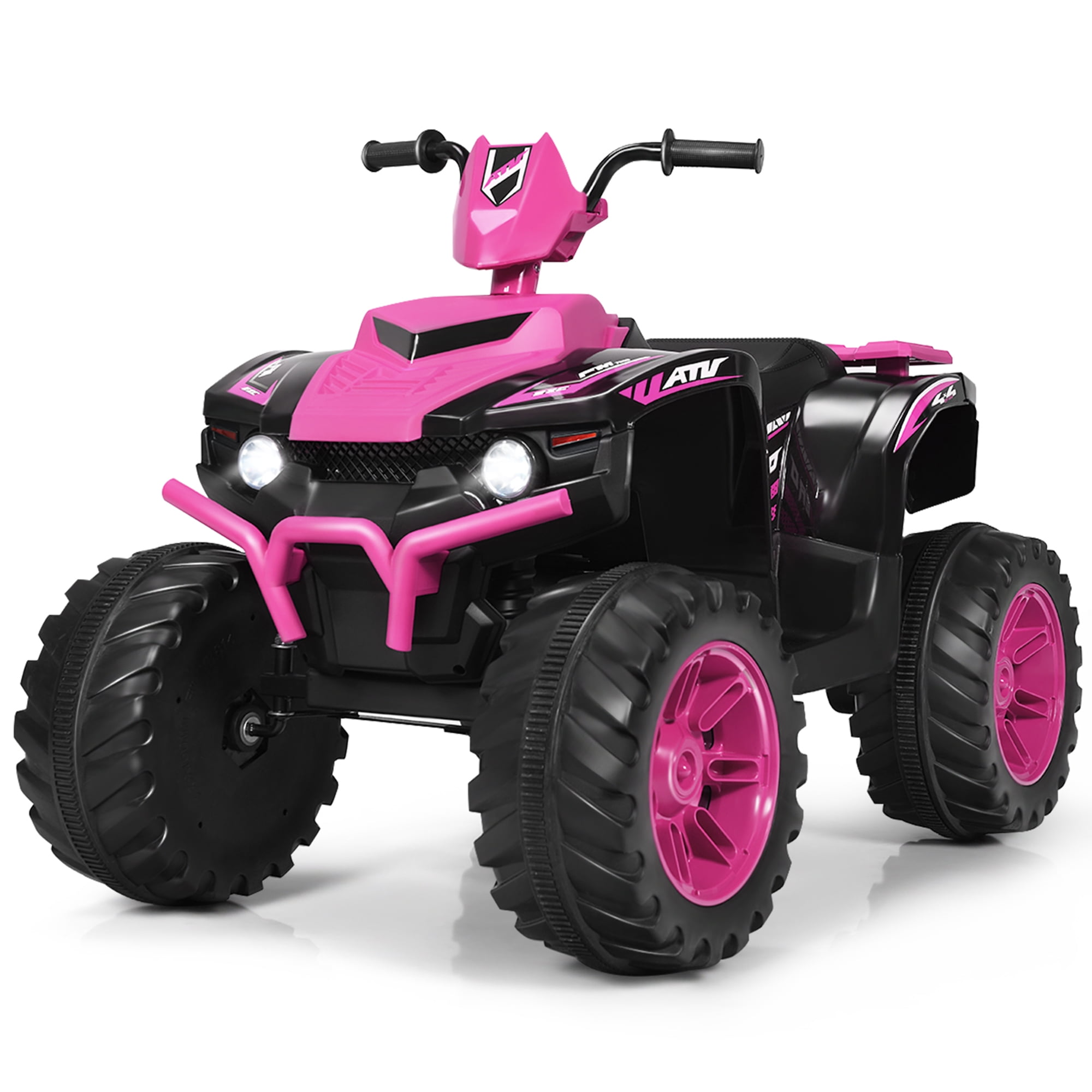 Gymax 12V Electric Kids Ride On Car ATV 4-Wheeler Quad w/ Music LED Light Pink