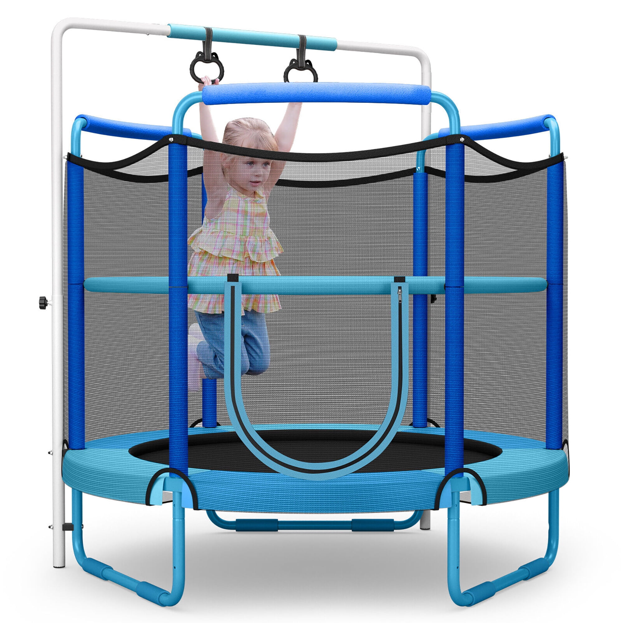 Gymax 5FT Kids 3-in-1 Game Seamless Trampoline W/ Enclosure Net Spring Pad In/ Outdoor