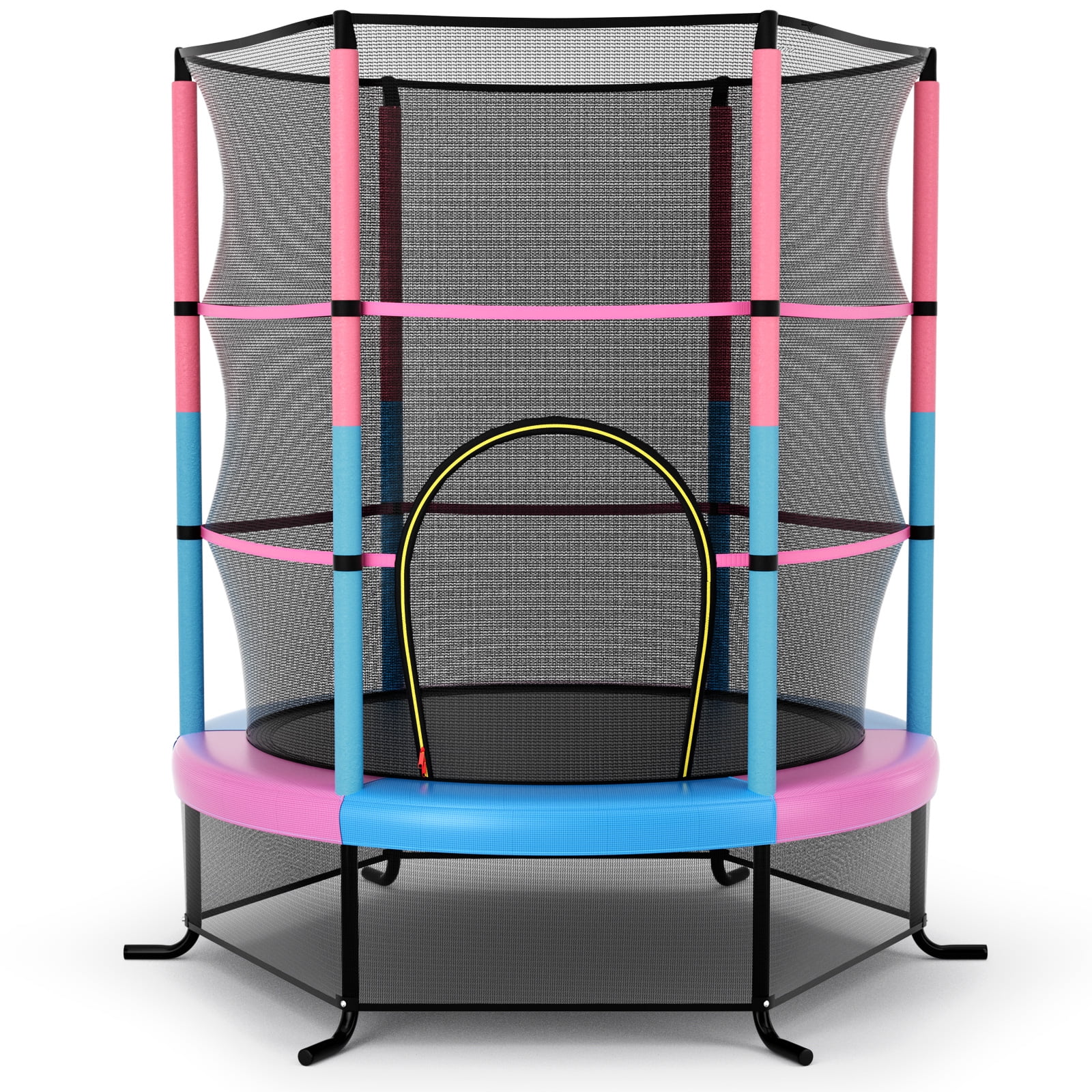 Gymax 55'' Trampoline for Kids Toddler Recreational Trampoline w/ Safety Enclosure Multicolor