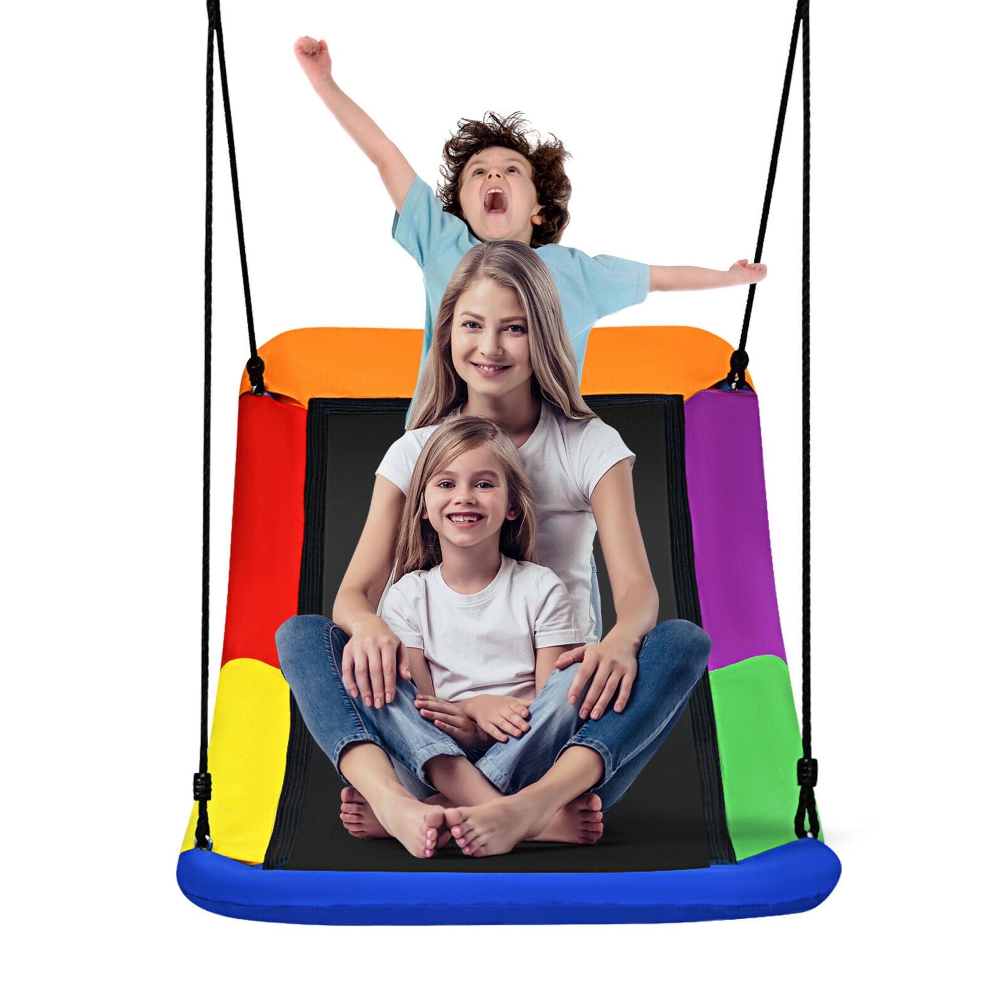 Gymax 700lb Giant 60'' Platform Tree Swing for Kids and Adults Multi-Color