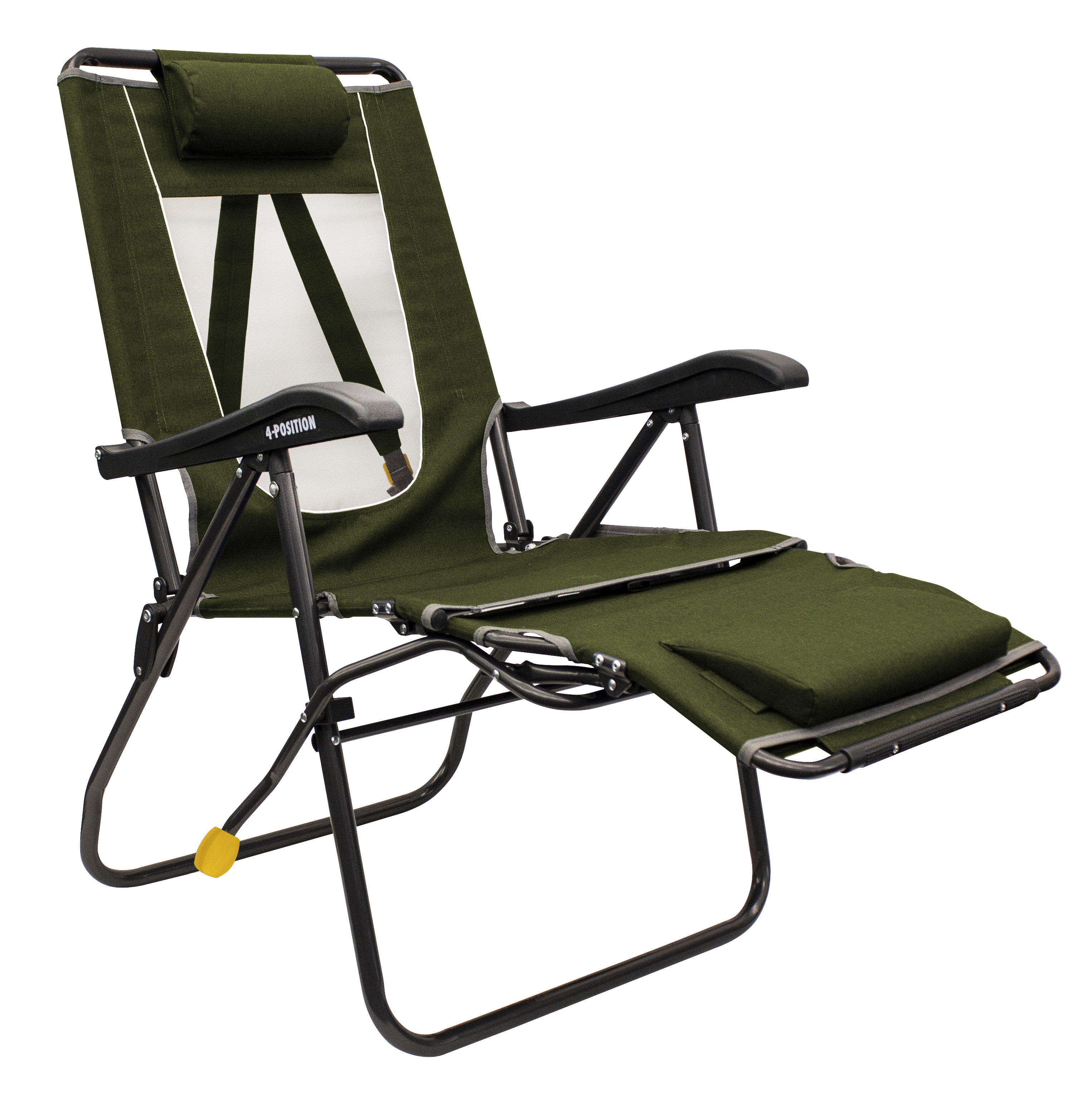 GCI Outdoor Legz Up Lounger Adjustable Folding Recliner Camp Chair, Heathered Loden